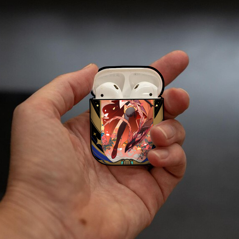遊☆戯☆王 Yu-Gi-Oh! AirPods 第2世代保護ケース ハードシェル ブラック 耐衝撃・防指紋・カラビナ付き