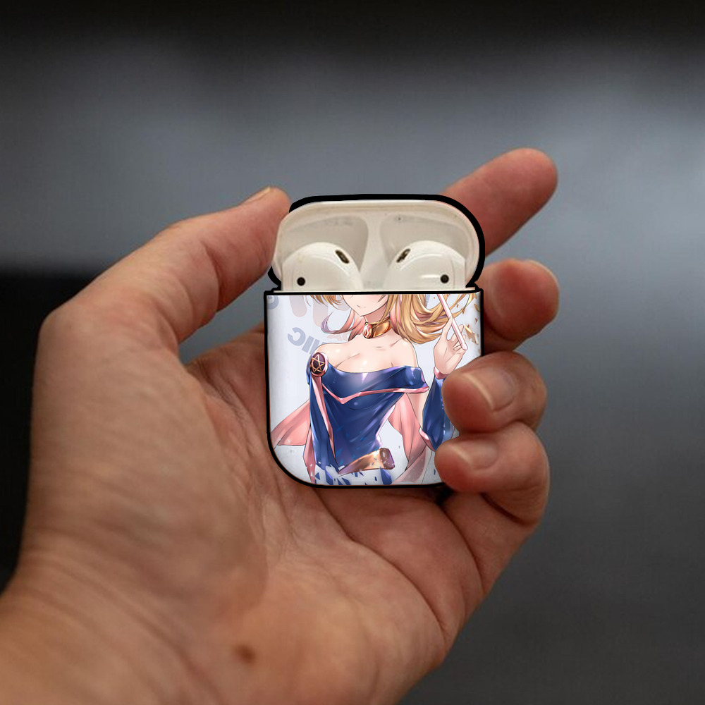 遊☆戯☆王 Yu-Gi-Oh! AirPods 第2世代保護ケース ハードシェル ブラック 耐衝撃・防指紋・カラビナ付き