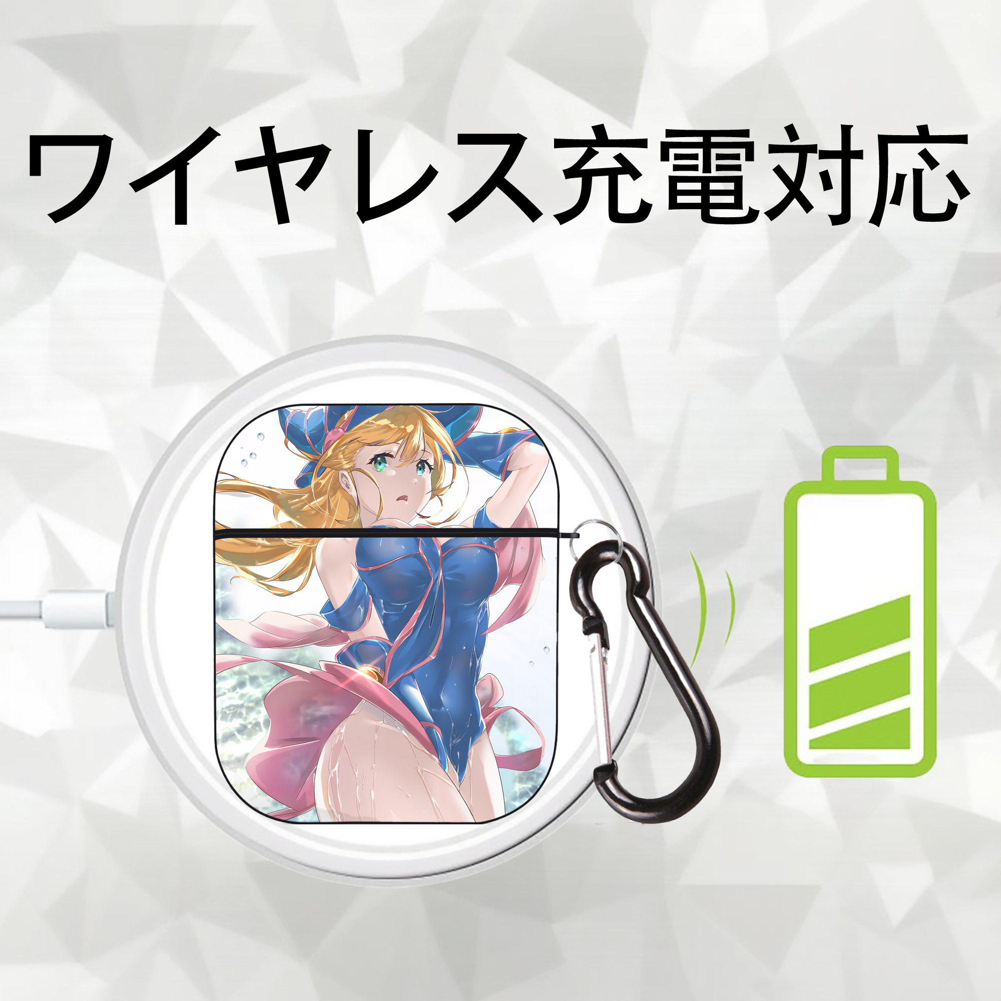 遊☆戯☆王 Yu-Gi-Oh! AirPods 第2世代保護ケース ハードシェル ブラック 耐衝撃・防指紋・カラビナ付き