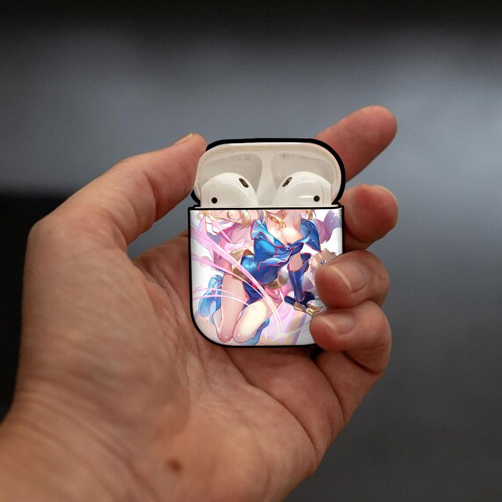 遊☆戯☆王 Yu-Gi-Oh! AirPods 第2世代保護ケース ハードシェル ブラック 耐衝撃・防指紋・カラビナ付き