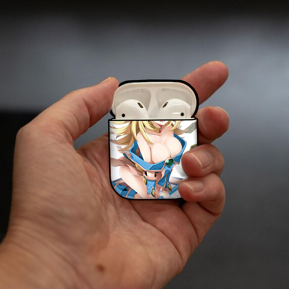 遊☆戯☆王 Yu-Gi-Oh! AirPods 第2世代保護ケース ハードシェル ブラック 耐衝撃・防指紋・カラビナ付き