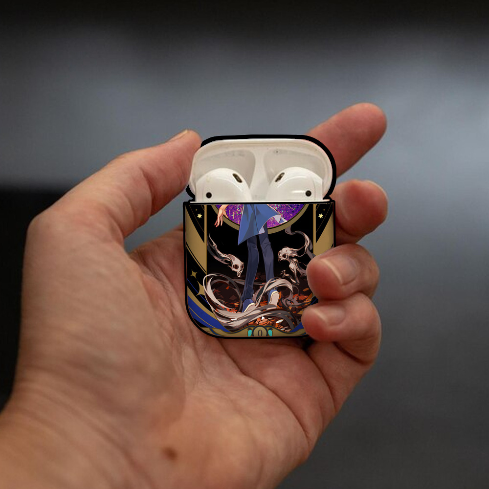 遊☆戯☆王 Yu-Gi-Oh! AirPods 第2世代保護ケース ハードシェル ブラック 耐衝撃・防指紋・カラビナ付き