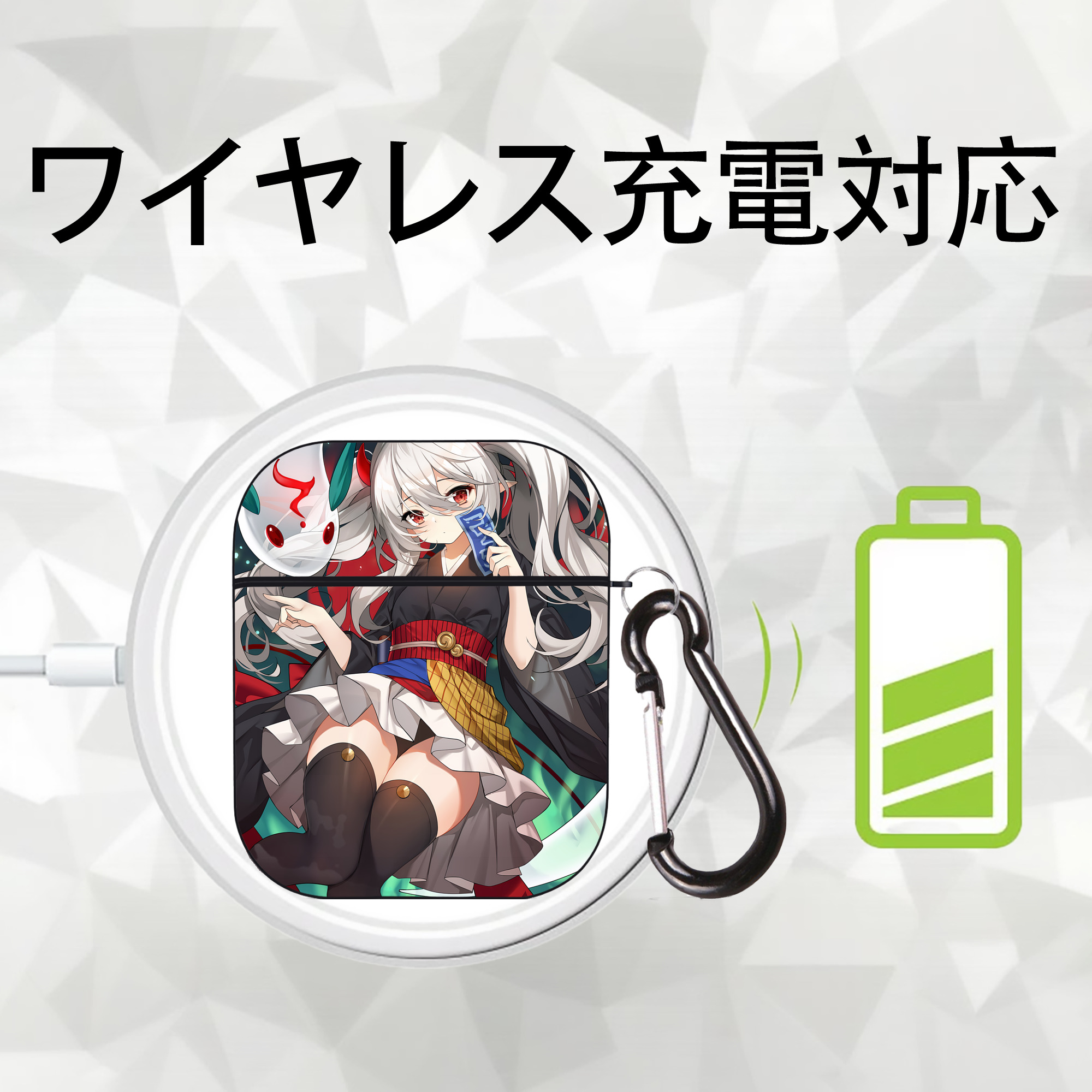 遊☆戯☆王 Yu-Gi-Oh! AirPods 第2世代保護ケース ハードシェル ブラック 耐衝撃・防指紋・カラビナ付き