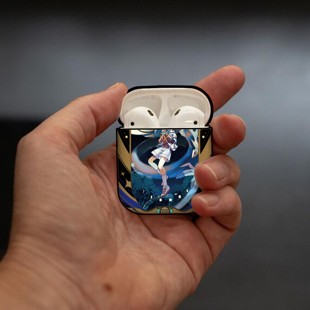 遊☆戯☆王 Yu-Gi-Oh! AirPods 第2世代保護ケース ハードシェル ブラック 耐衝撃・防指紋・カラビナ付き