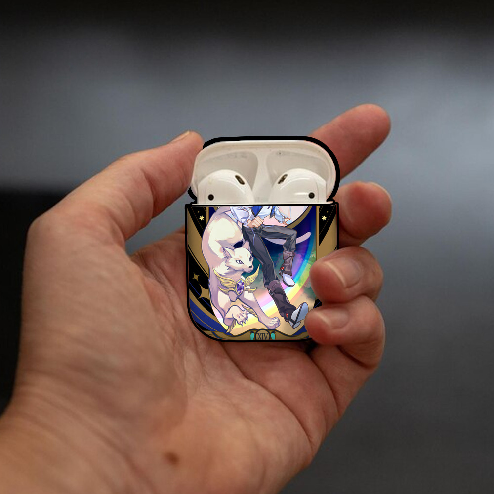 遊☆戯☆王 Yu-Gi-Oh! AirPods 第2世代保護ケース ハードシェル ブラック 耐衝撃・防指紋・カラビナ付き