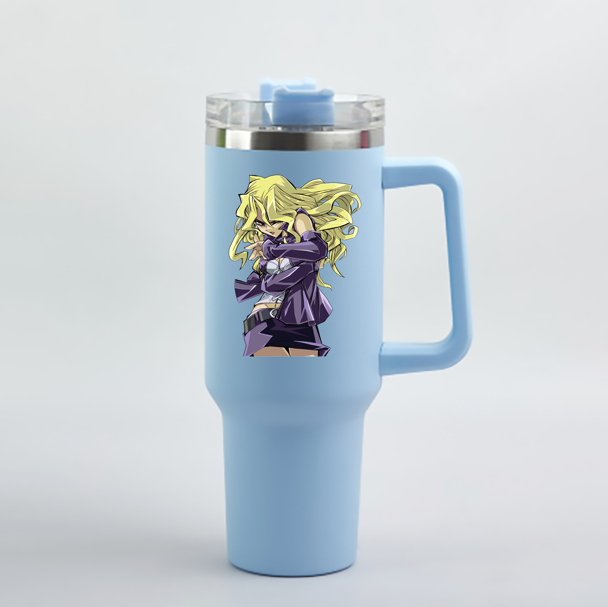 （画像用） 遊☆戯☆王 Yu-Gi-Oh! 1200mL車用タンブラー - クリスタルステッカー（プラスチックストロー付き）