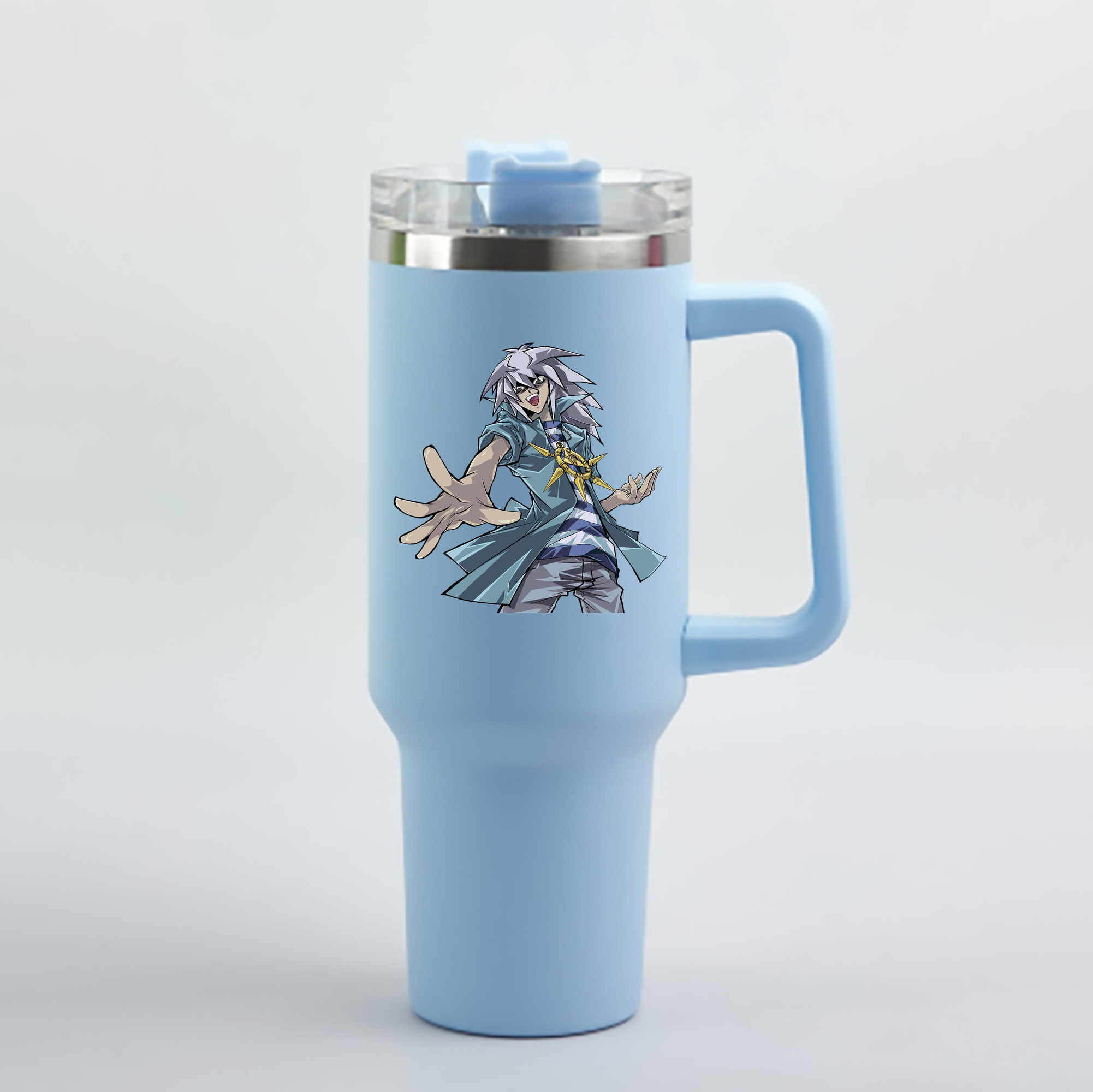 （画像用） 遊☆戯☆王 Yu-Gi-Oh! 1200mL車用タンブラー - クリスタルステッカー（プラスチックストロー付き）