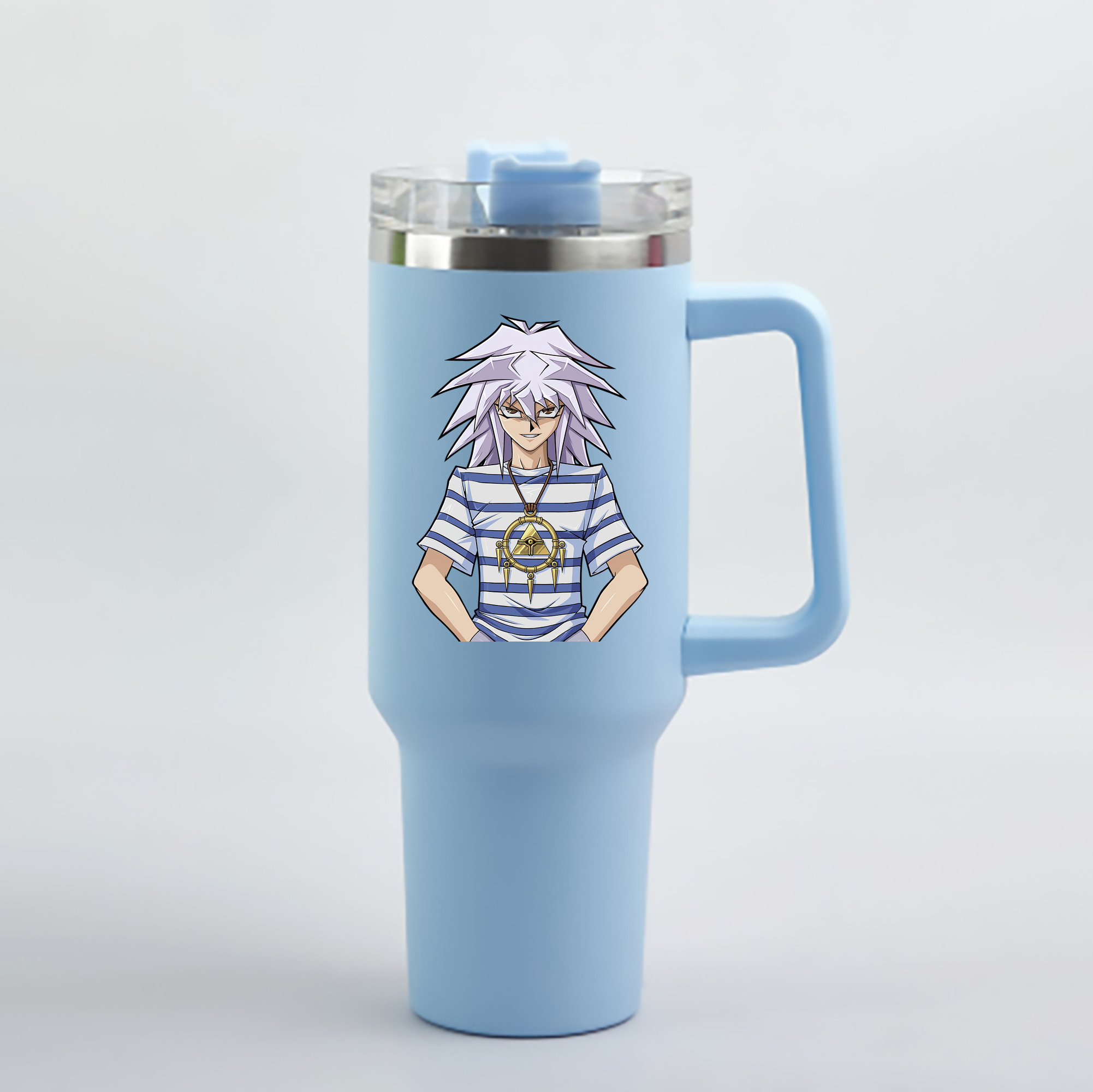 （画像用） 遊☆戯☆王 Yu-Gi-Oh! 1200mL車用タンブラー - クリスタルステッカー（プラスチックストロー付き）