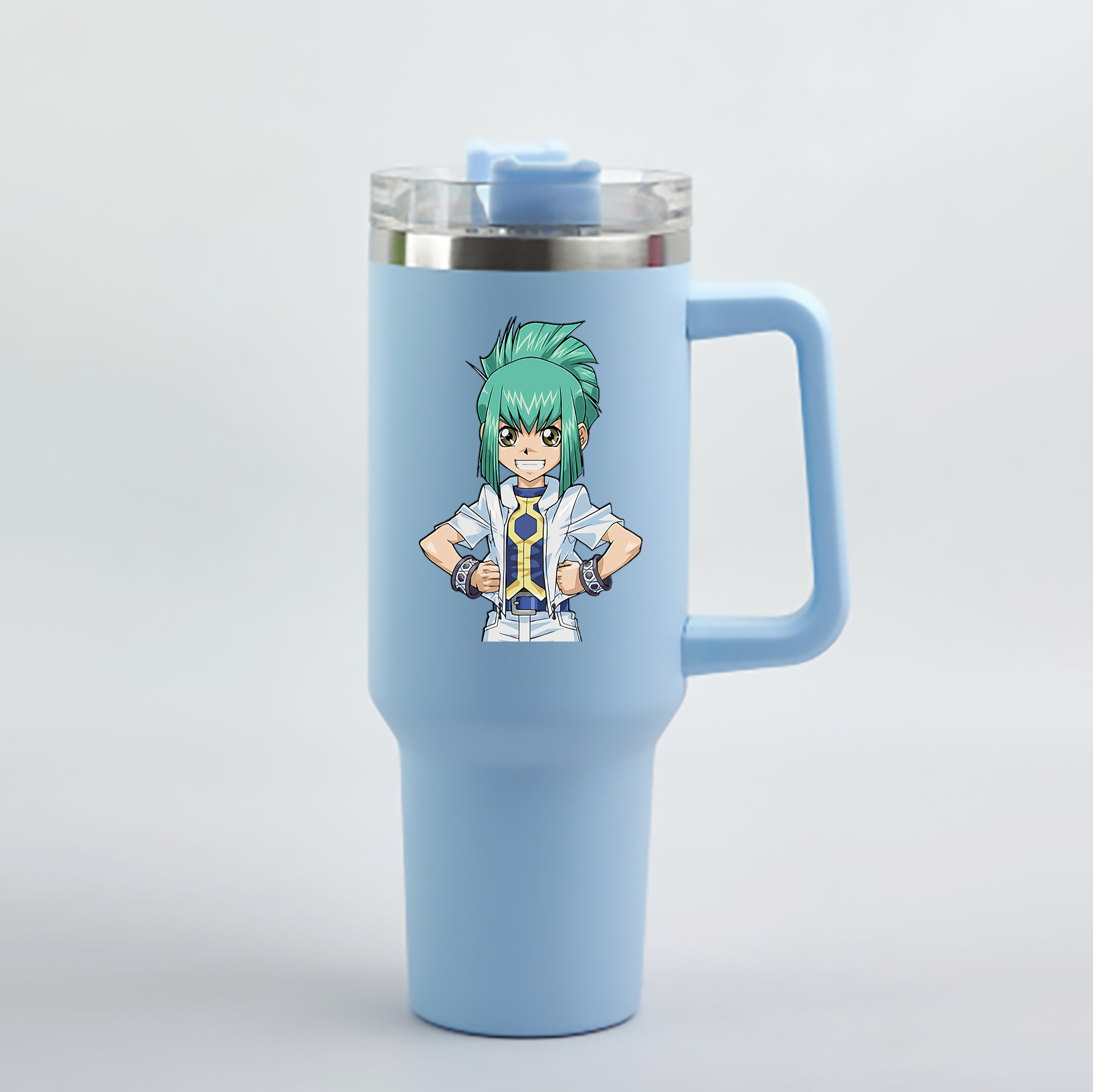 （画像用） 遊☆戯☆王 Yu-Gi-Oh! 1200mL車用タンブラー - クリスタルステッカー（プラスチックストロー付き）