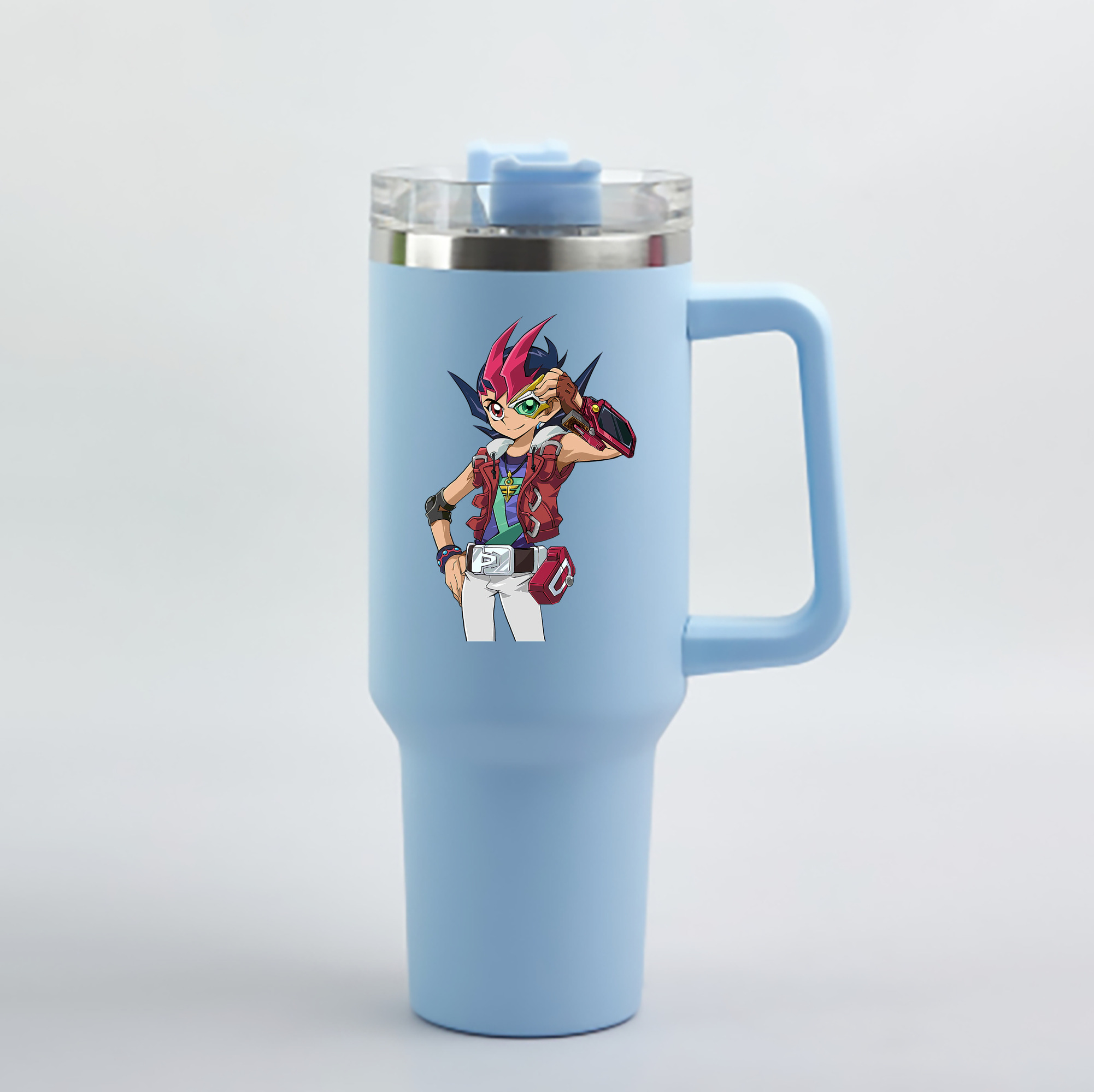 （画像用） 遊☆戯☆王 Yu-Gi-Oh! 1200mL車用タンブラー - クリスタルステッカー（プラスチックストロー付き）