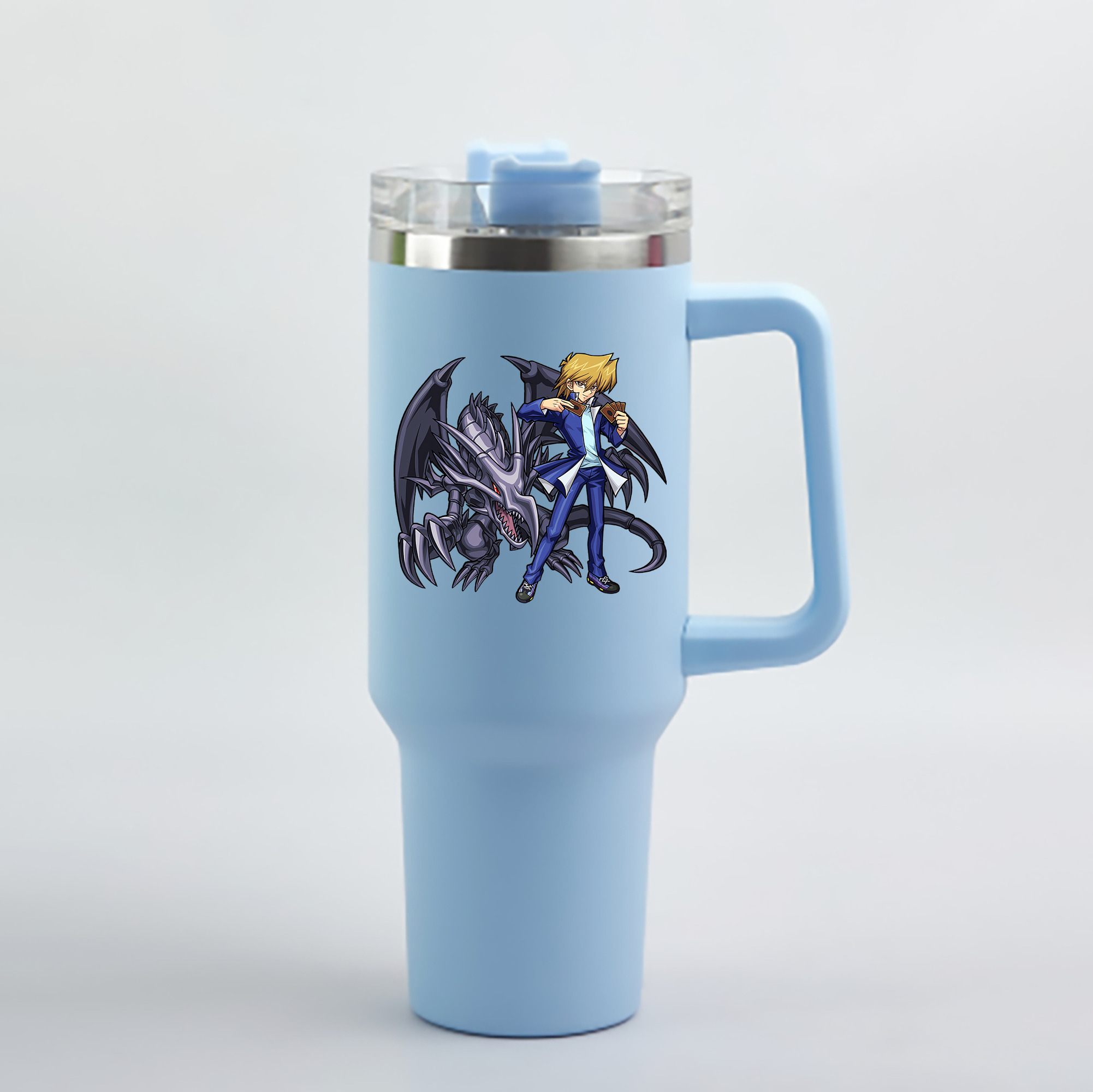 （画像用） 遊☆戯☆王 Yu-Gi-Oh! 1200mL車用タンブラー - クリスタルステッカー（プラスチックストロー付き）