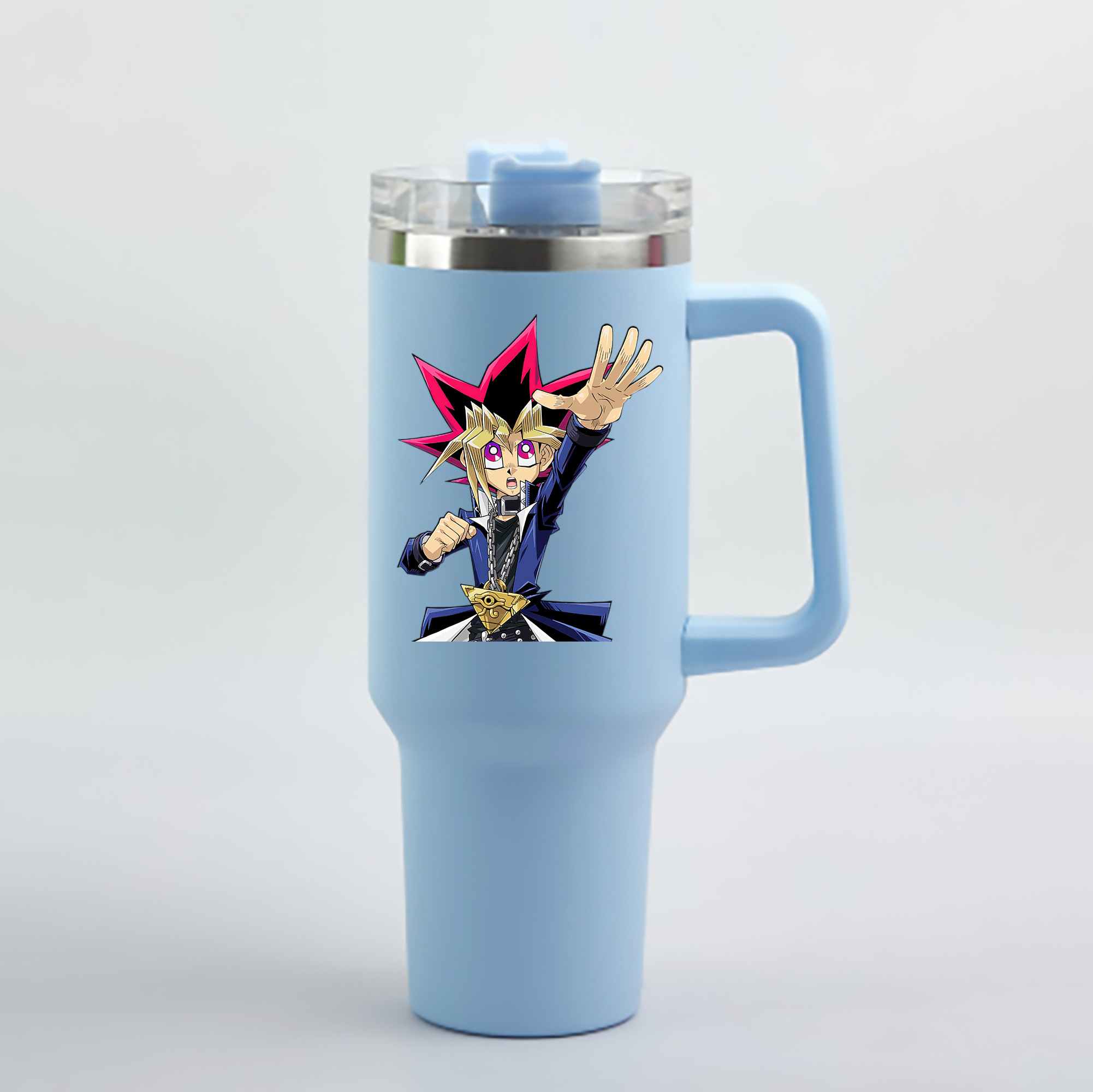 （画像用） 遊☆戯☆王 Yu-Gi-Oh! 1200mL車用タンブラー - クリスタルステッカー（プラスチックストロー付き）