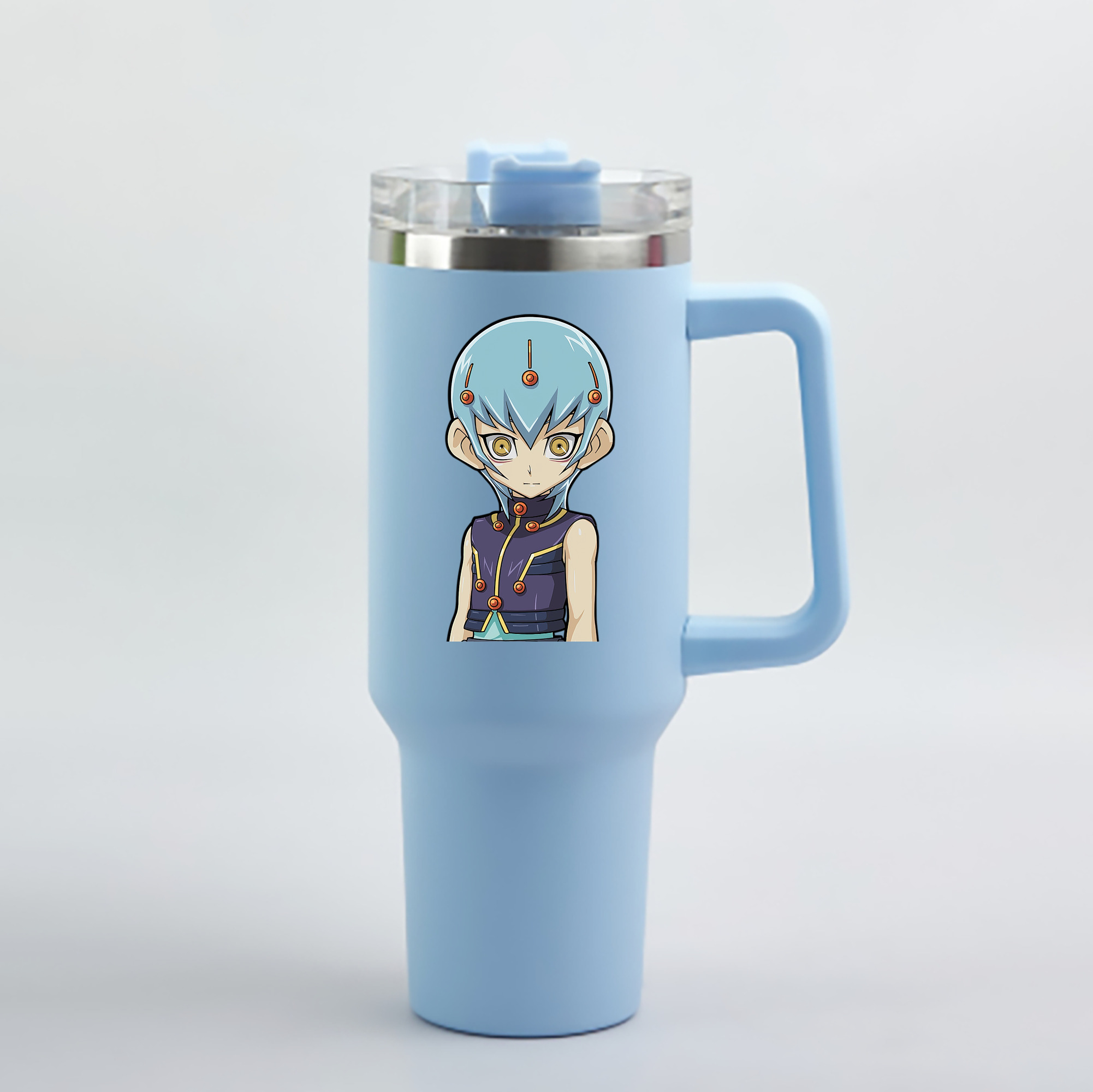 （画像用） 遊☆戯☆王 Yu-Gi-Oh! 1200mL車用タンブラー - クリスタルステッカー（プラスチックストロー付き）
