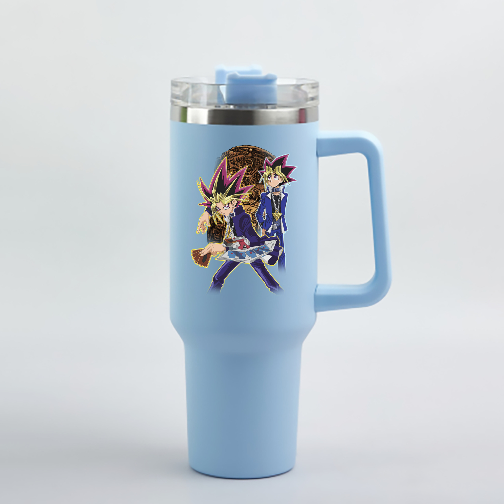 （画像用） 遊☆戯☆王 Yu-Gi-Oh! 1200mL車用タンブラー - クリスタルステッカー（プラスチックストロー付き）