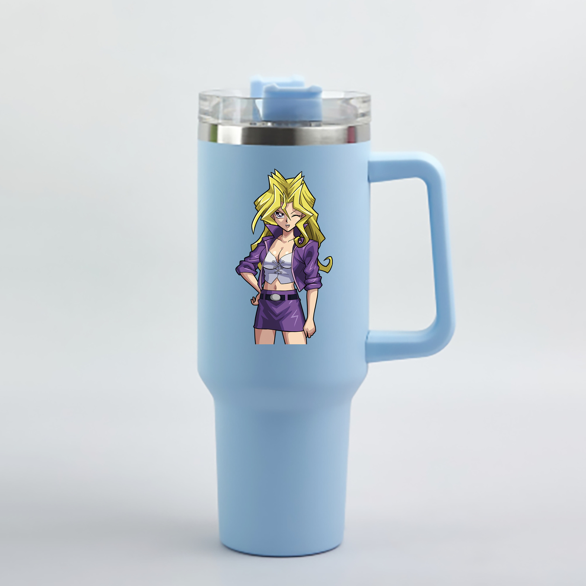 （画像用） 遊☆戯☆王 Yu-Gi-Oh! 1200mL車用タンブラー - クリスタルステッカー（プラスチックストロー付き）