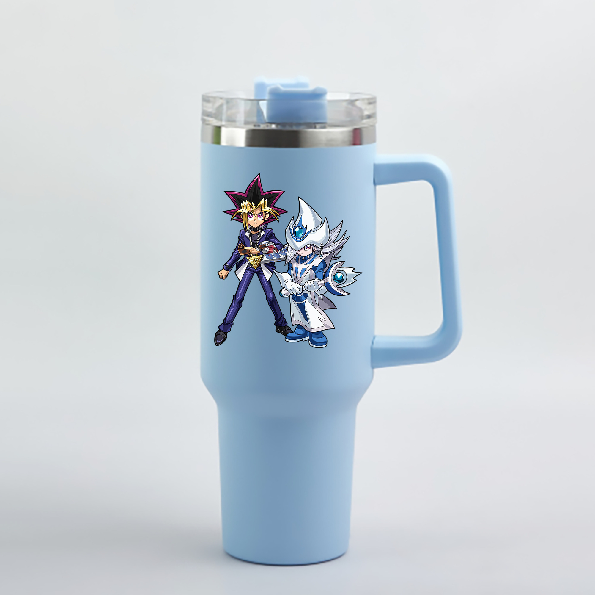 （画像用） 遊☆戯☆王 Yu-Gi-Oh! 1200mL車用タンブラー - クリスタルステッカー（プラスチックストロー付き）