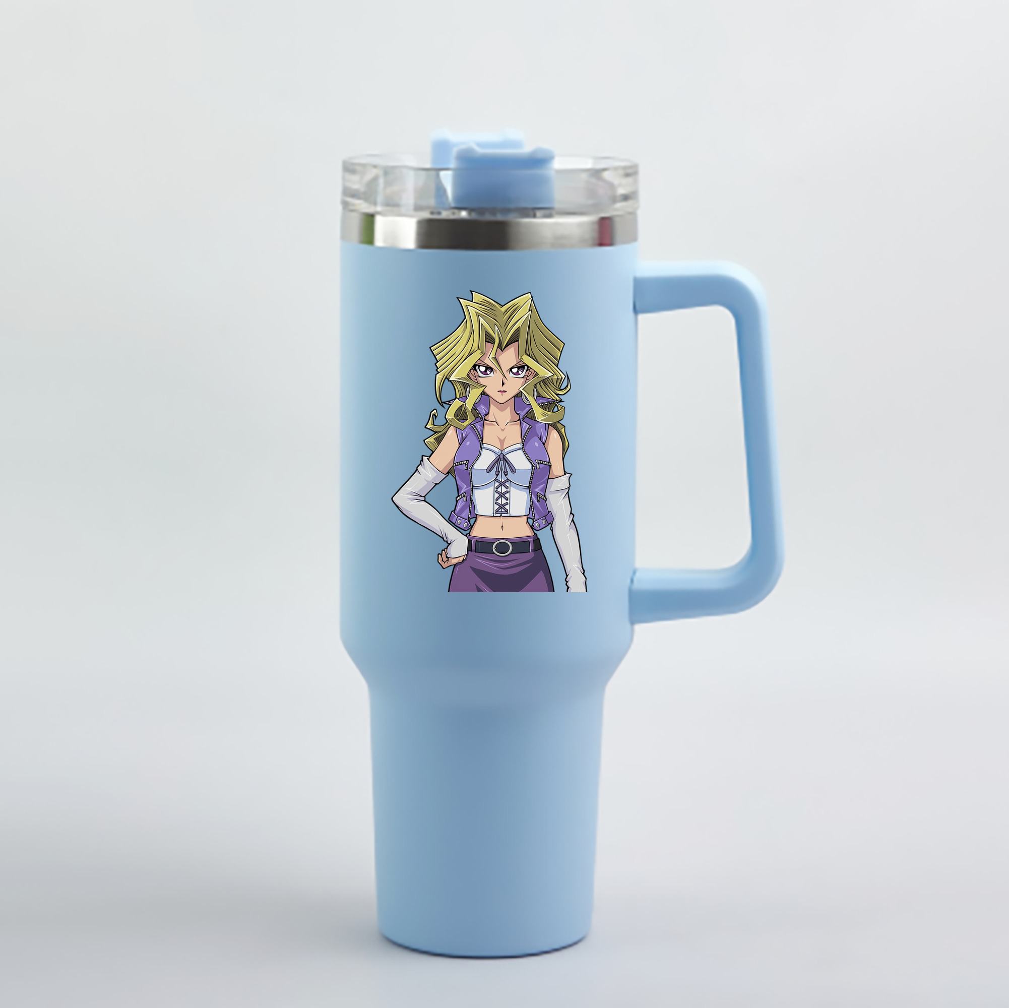 （画像用） 遊☆戯☆王 Yu-Gi-Oh! 1200mL車用タンブラー - クリスタルステッカー（プラスチックストロー付き）