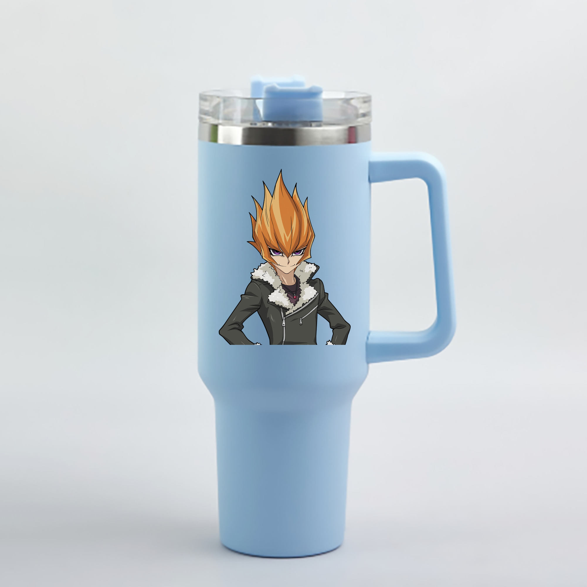 （画像用） 遊☆戯☆王 Yu-Gi-Oh! 1200mL車用タンブラー - クリスタルステッカー（プラスチックストロー付き）