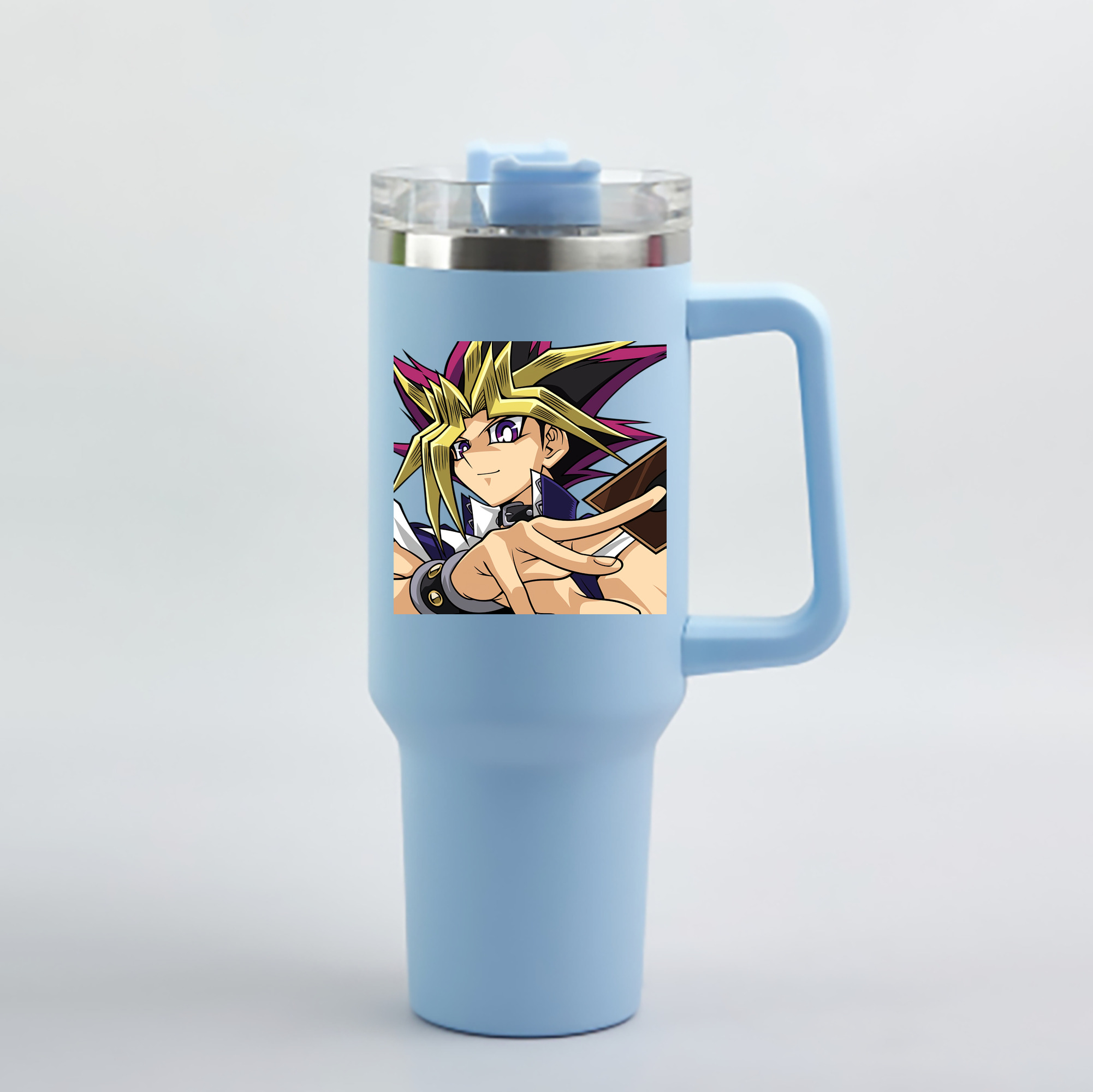 （画像用） 遊☆戯☆王 Yu-Gi-Oh! 1200mL車用タンブラー - クリスタルステッカー（プラスチックストロー付き）