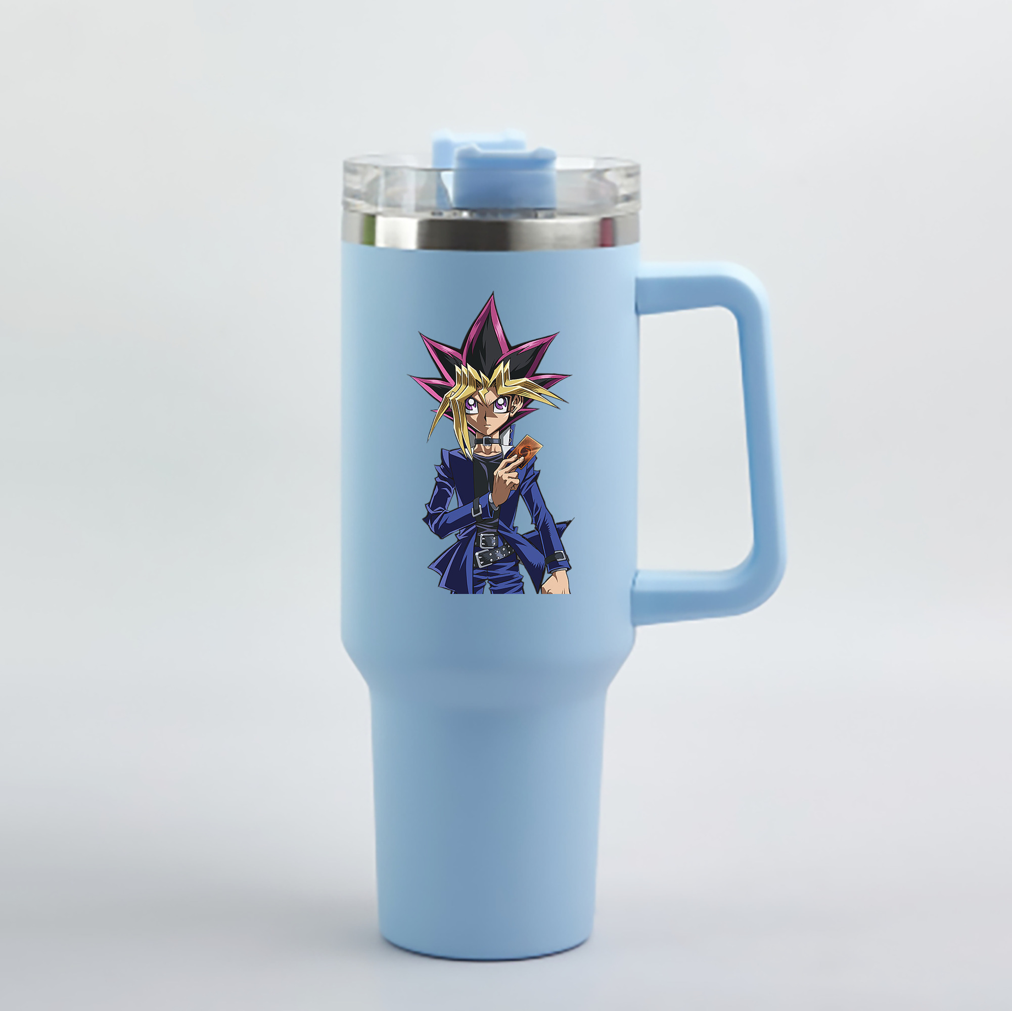 （画像用） 遊☆戯☆王 Yu-Gi-Oh! 1200mL車用タンブラー - クリスタルステッカー（プラスチックストロー付き）