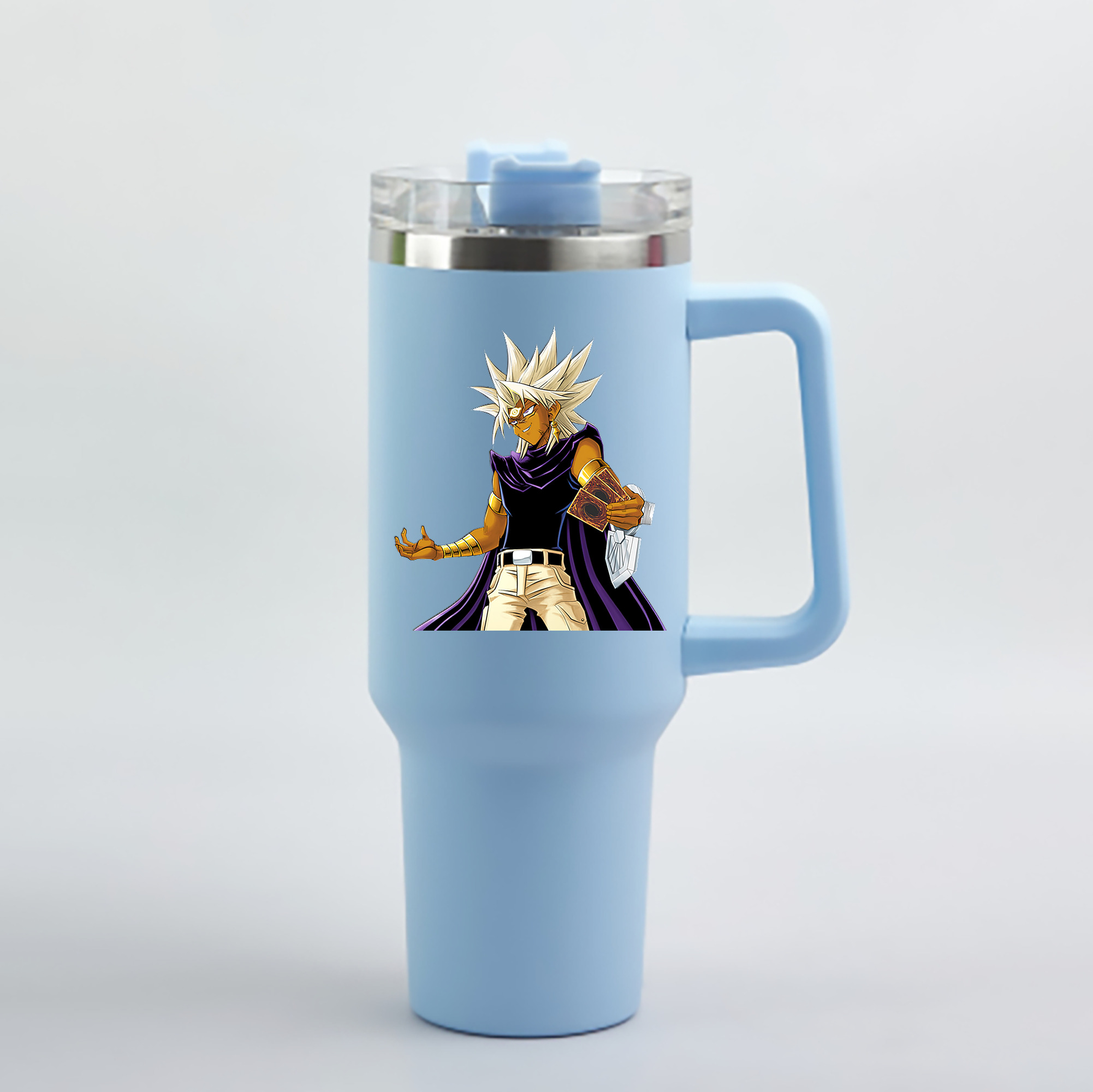 （画像用） 遊☆戯☆王 Yu-Gi-Oh! 1200mL車用タンブラー - クリスタルステッカー（プラスチックストロー付き）