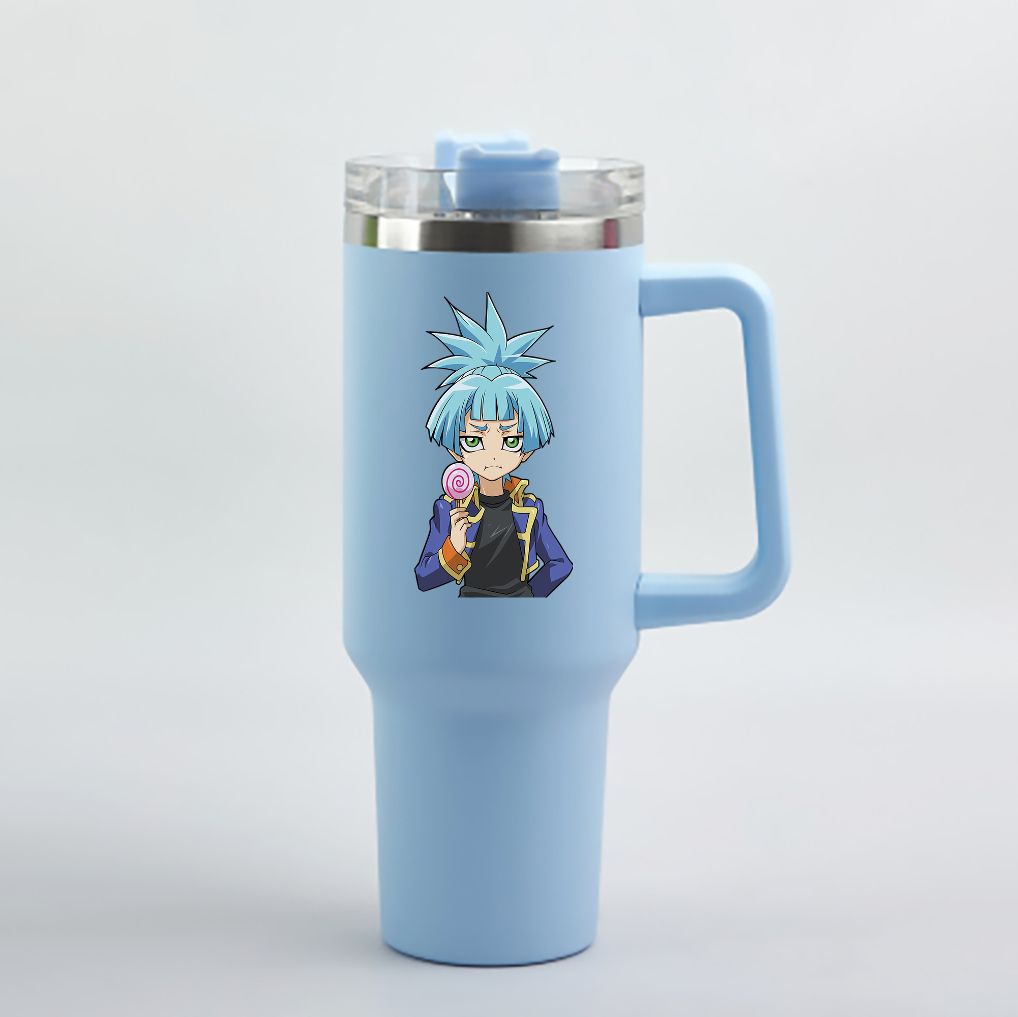 （画像用） 遊☆戯☆王 Yu-Gi-Oh! 1200mL車用タンブラー - クリスタルステッカー（プラスチックストロー付き）