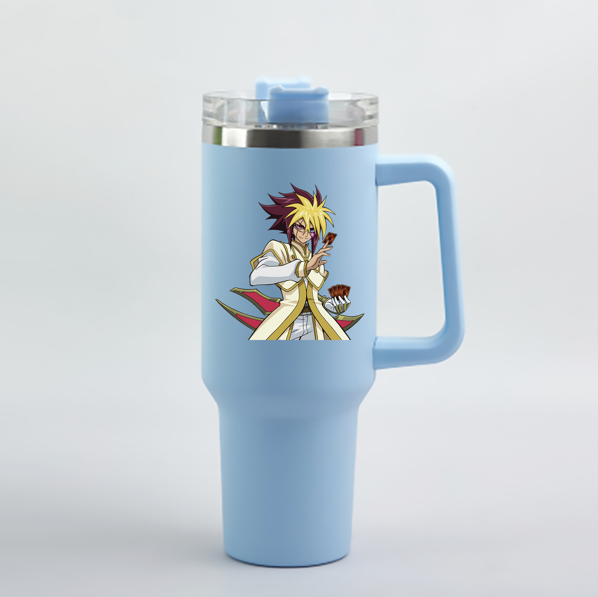 （画像用） 遊☆戯☆王 Yu-Gi-Oh! 1200mL車用タンブラー - クリスタルステッカー（プラスチックストロー付き）