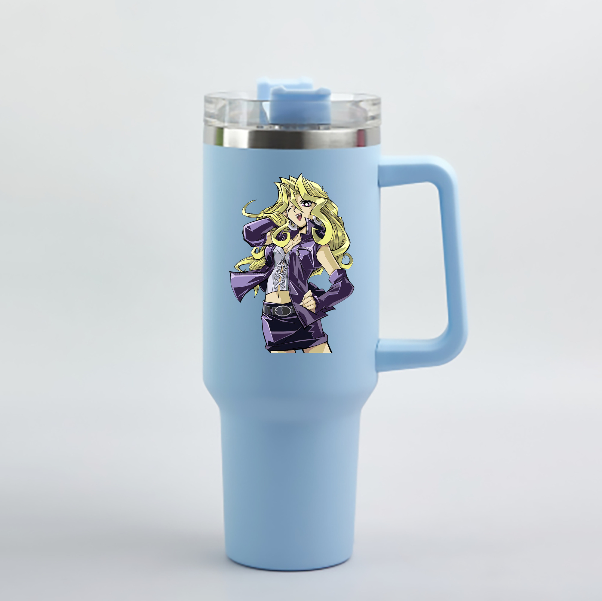 （画像用） 遊☆戯☆王 Yu-Gi-Oh! 1200mL車用タンブラー - クリスタルステッカー（プラスチックストロー付き）