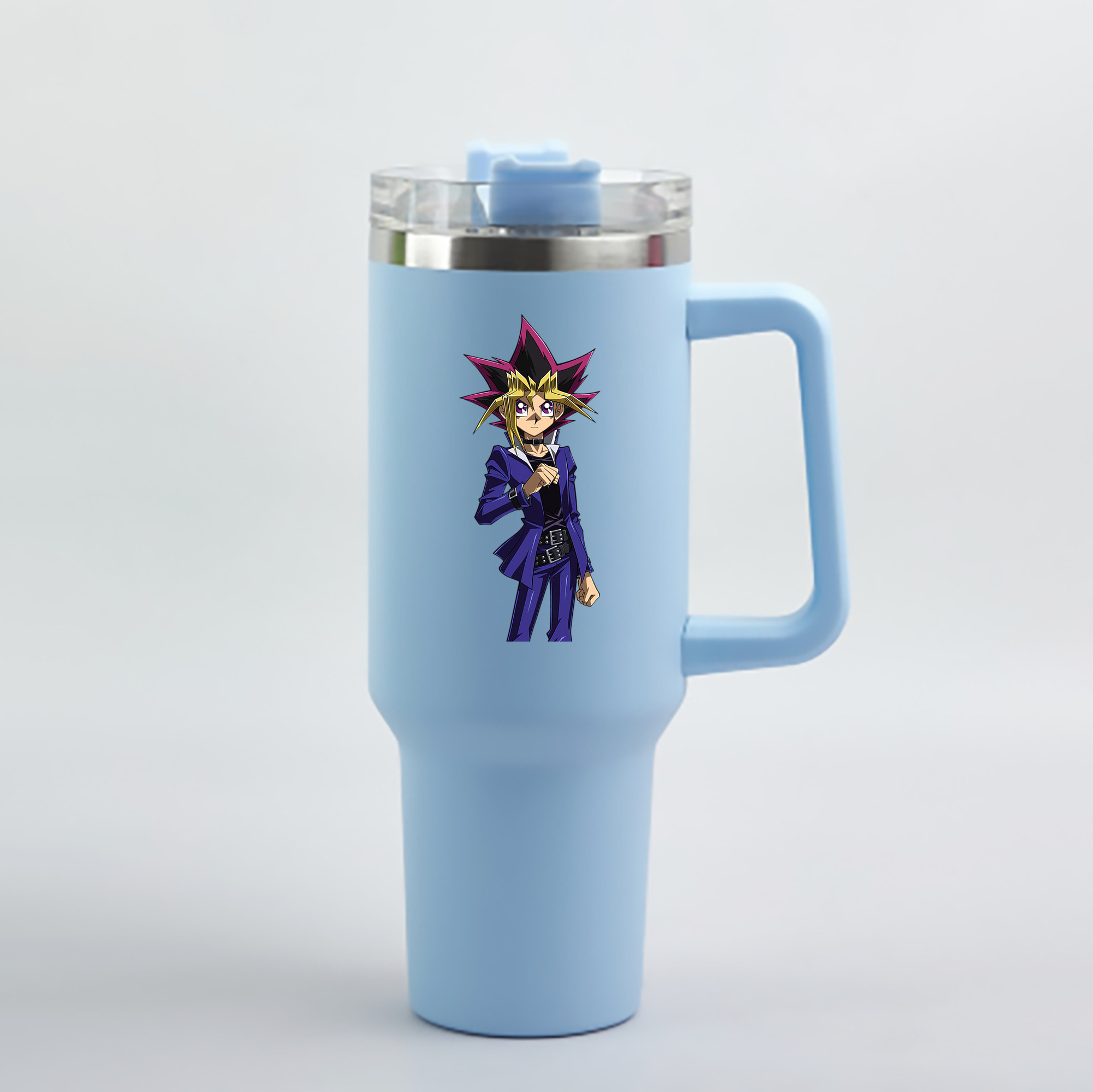 （画像用） 遊☆戯☆王 Yu-Gi-Oh! 1200mL車用タンブラー - クリスタルステッカー（プラスチックストロー付き）