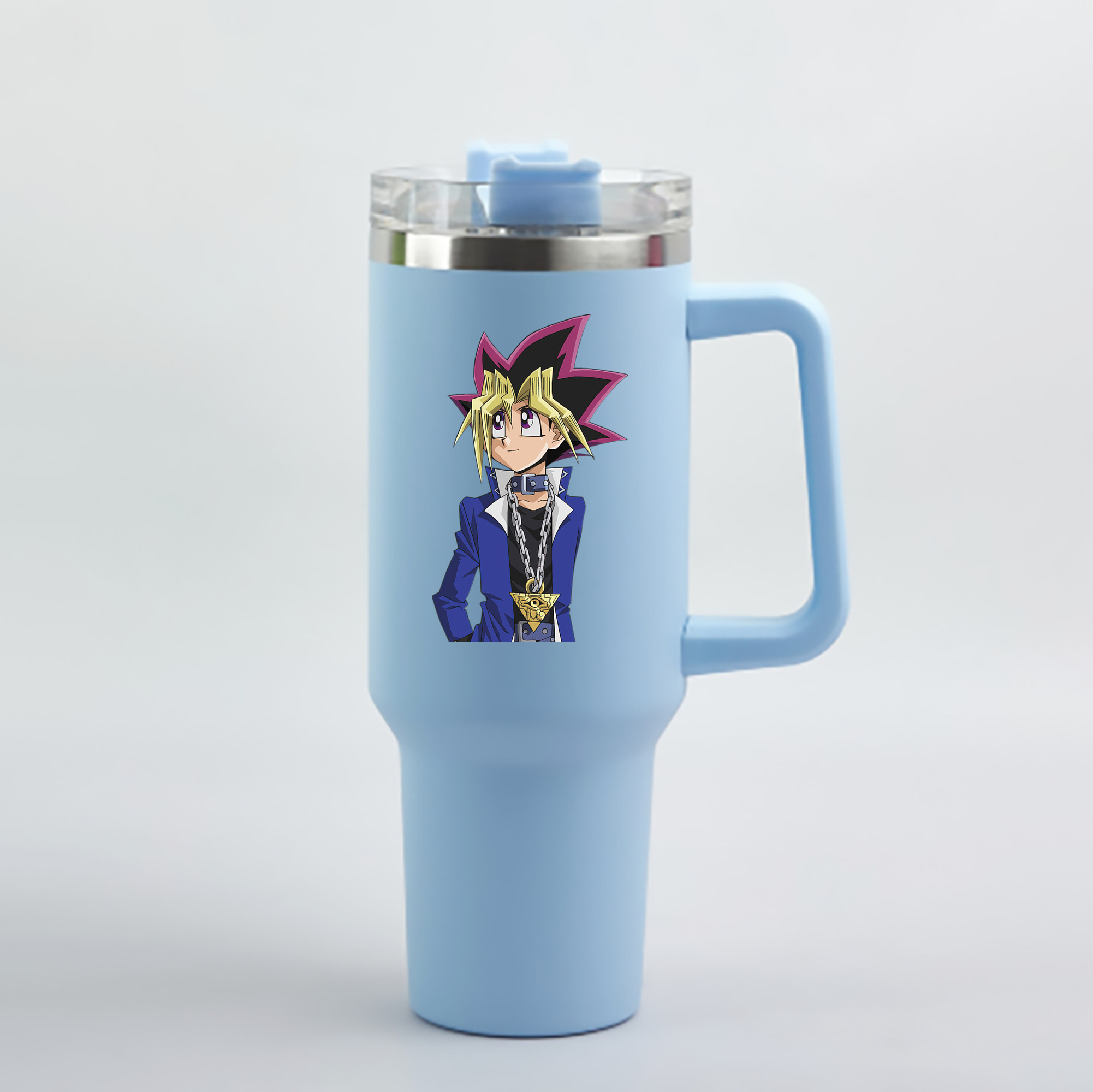 （画像用） 遊☆戯☆王 Yu-Gi-Oh! 1200mL車用タンブラー - クリスタルステッカー（プラスチックストロー付き）