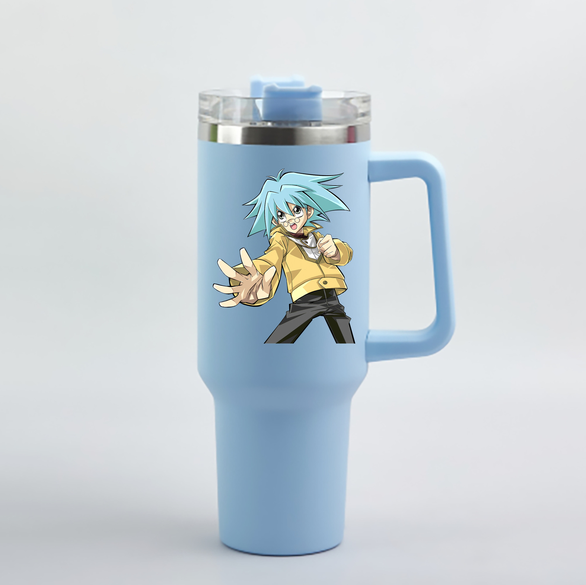 （画像用） 遊☆戯☆王 Yu-Gi-Oh! 1200mL車用タンブラー - クリスタルステッカー（プラスチックストロー付き）