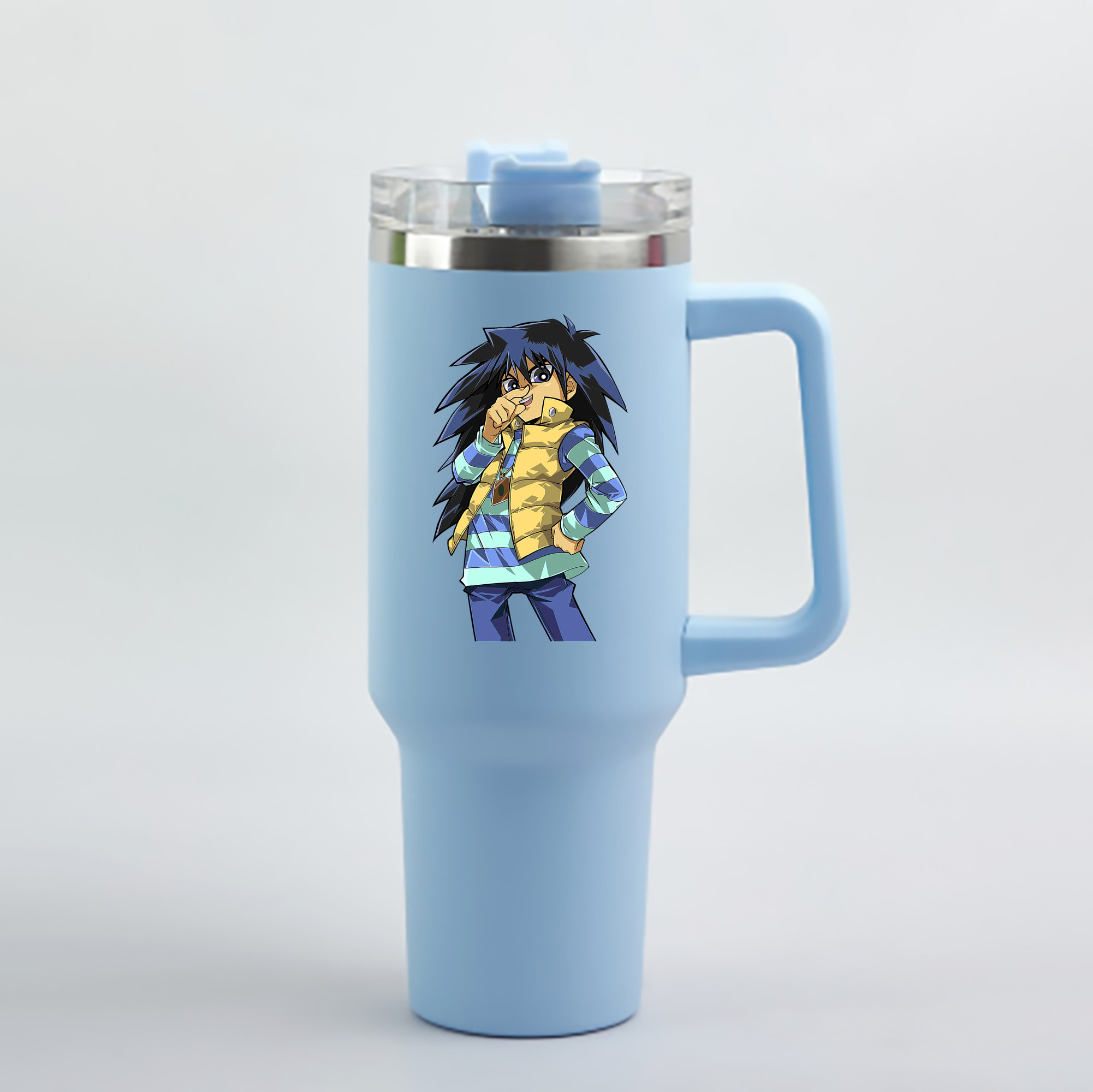 （画像用） 遊☆戯☆王 Yu-Gi-Oh! 1200mL車用タンブラー - クリスタルステッカー（プラスチックストロー付き）
