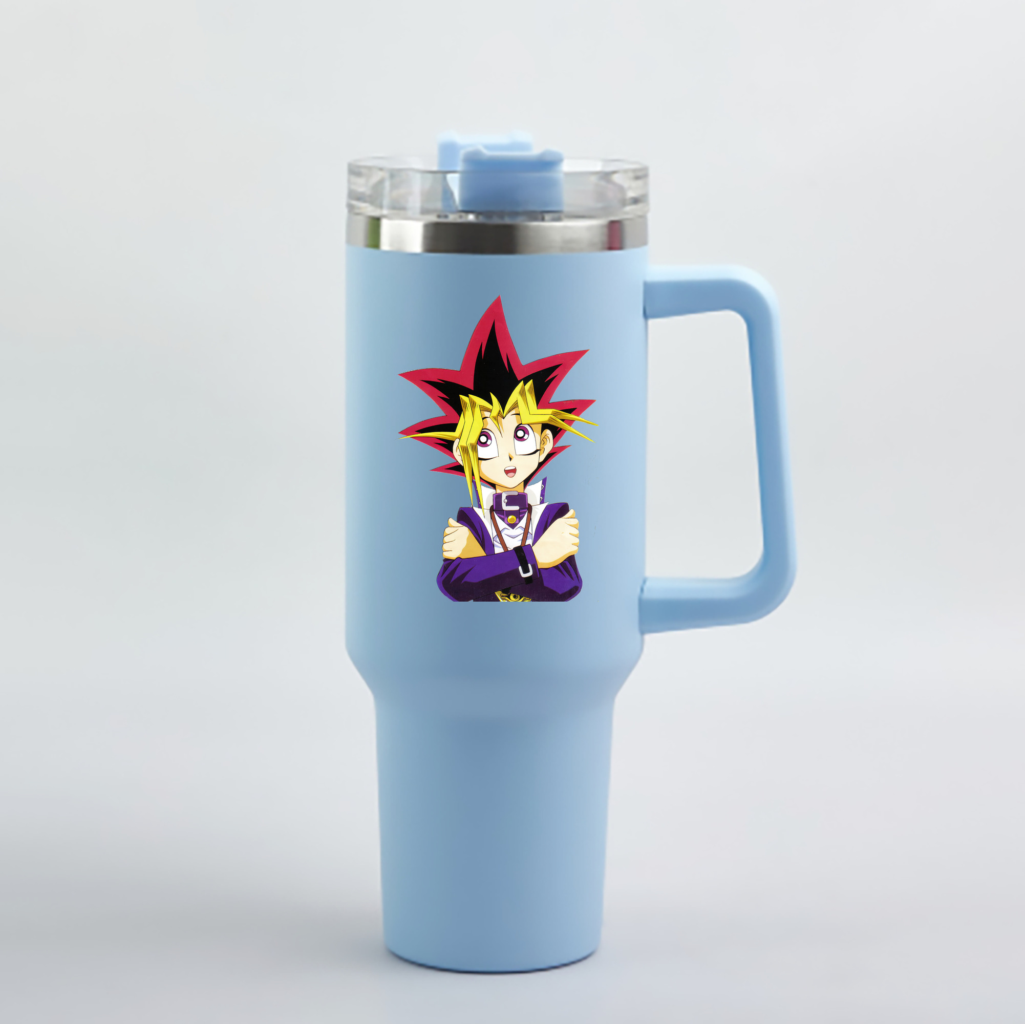 （画像用） 遊☆戯☆王 Yu-Gi-Oh! 1200mL車用タンブラー - クリスタルステッカー（プラスチックストロー付き）