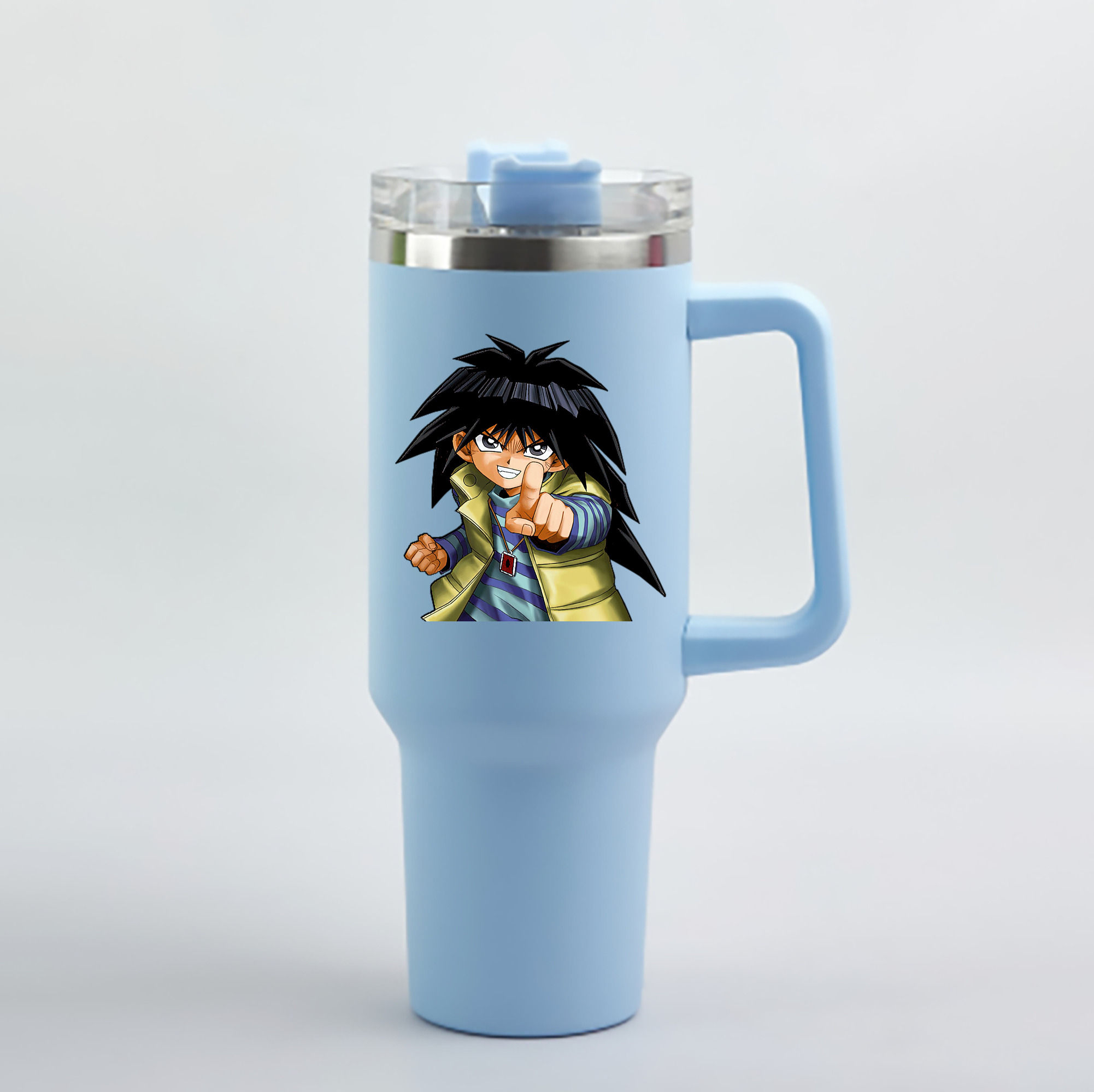 （画像用） 遊☆戯☆王 Yu-Gi-Oh! 1200mL車用タンブラー - クリスタルステッカー（プラスチックストロー付き）
