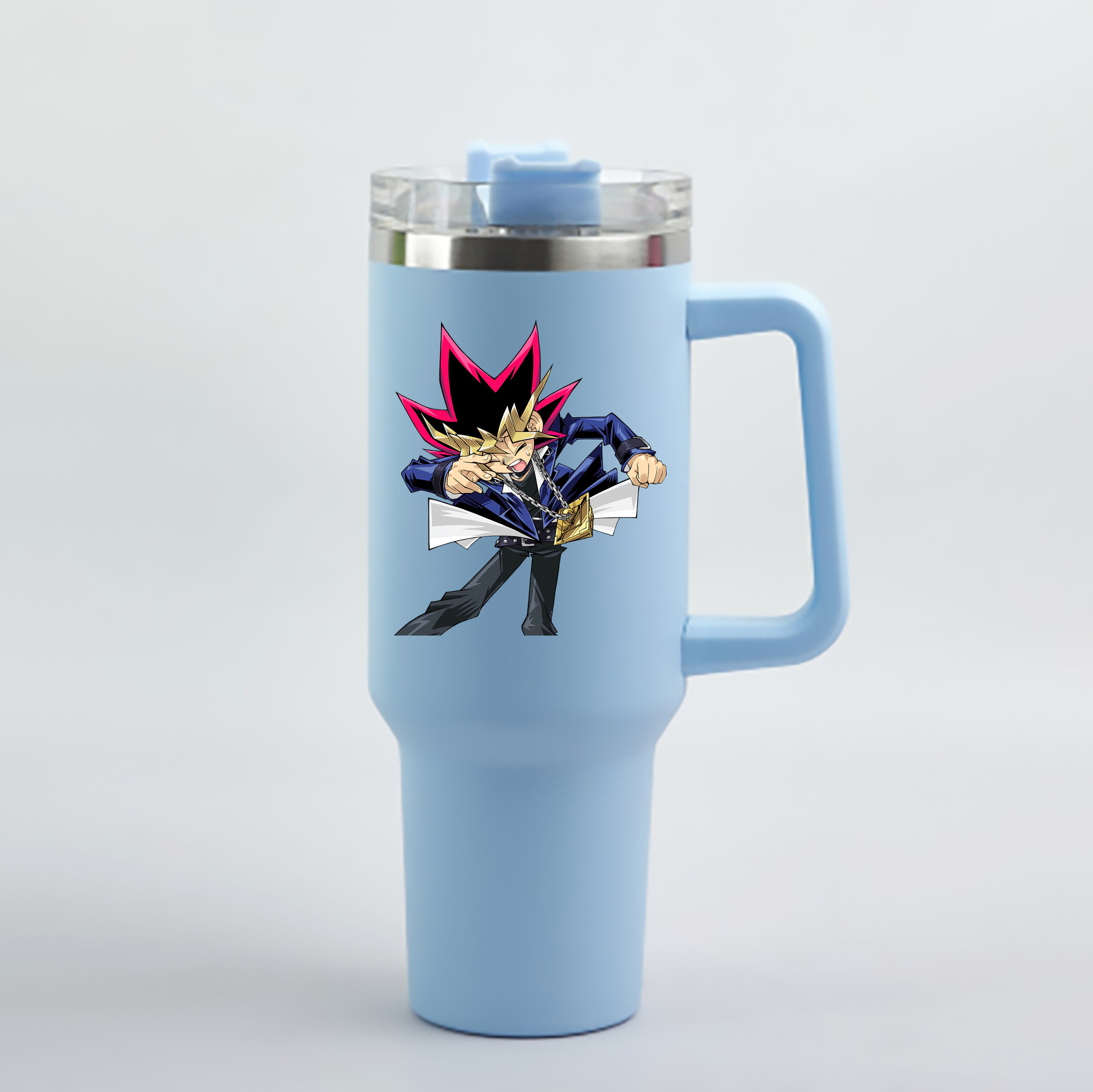 （画像用） 遊☆戯☆王 Yu-Gi-Oh! 1200mL車用タンブラー - クリスタルステッカー（プラスチックストロー付き）
