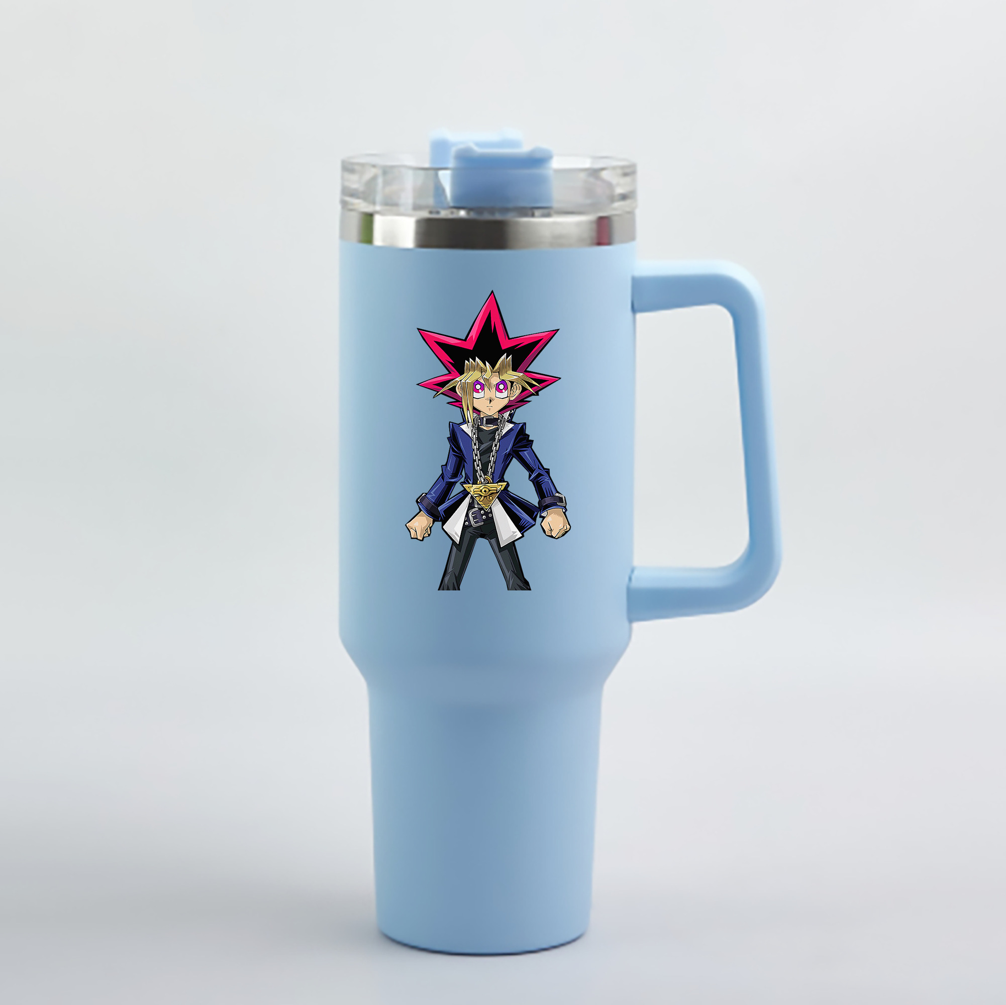 （画像用） 遊☆戯☆王 Yu-Gi-Oh! 1200mL車用タンブラー - クリスタルステッカー（プラスチックストロー付き）