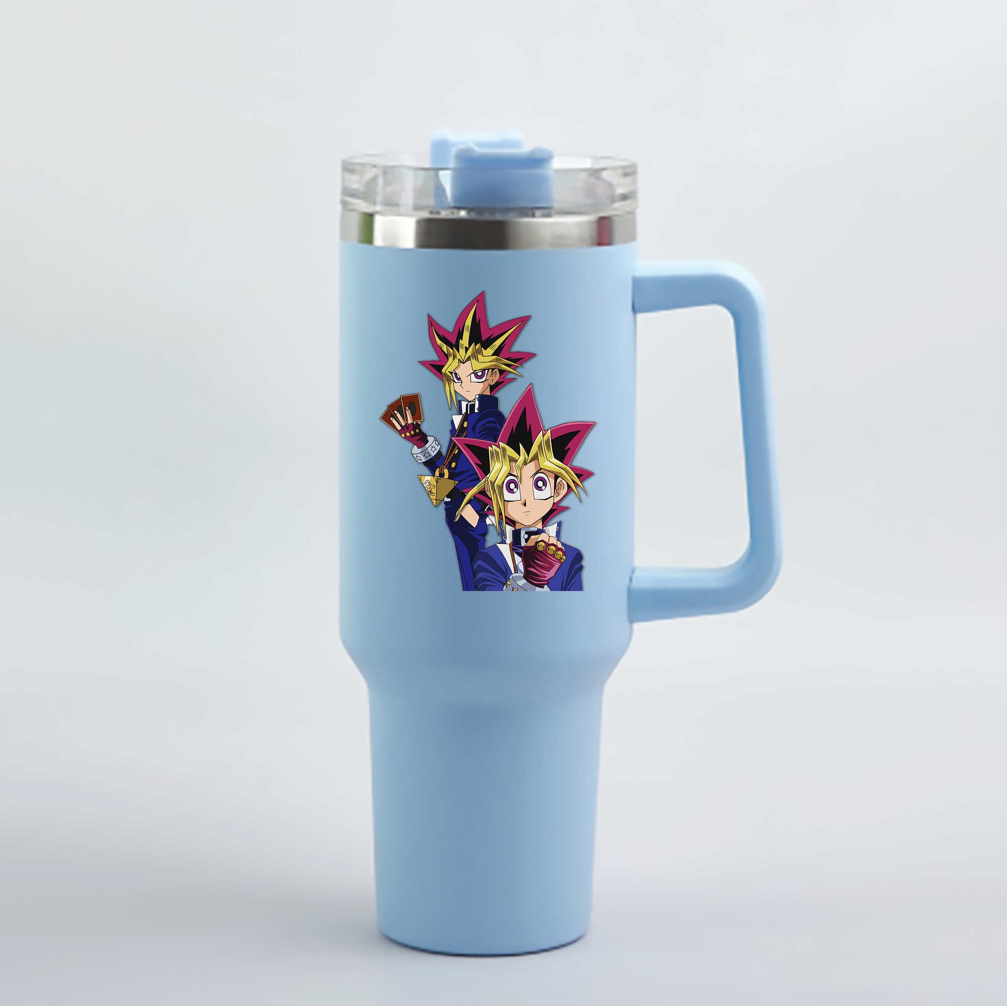 （画像用） 遊☆戯☆王 Yu-Gi-Oh! 1200mL車用タンブラー - クリスタルステッカー（プラスチックストロー付き）