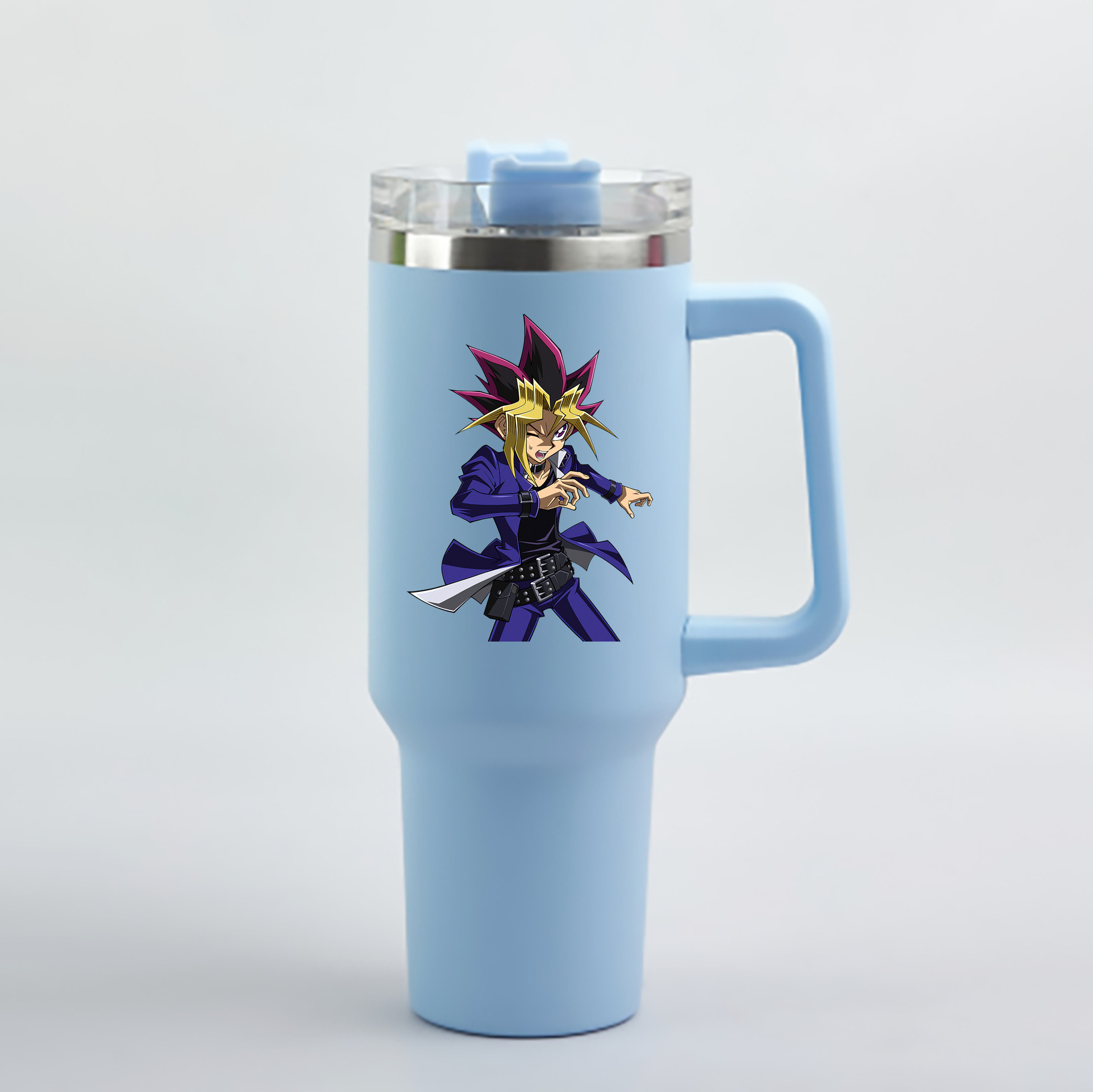 （画像用） 遊☆戯☆王 Yu-Gi-Oh! 1200mL車用タンブラー - クリスタルステッカー（プラスチックストロー付き）