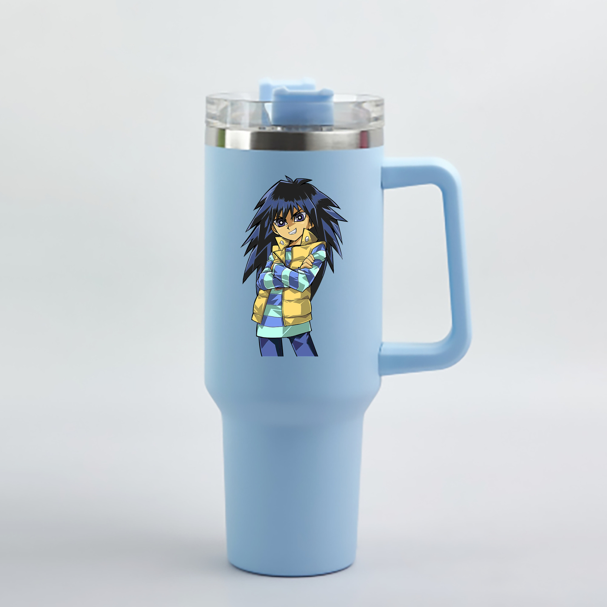 （画像用） 遊☆戯☆王 Yu-Gi-Oh! 1200mL車用タンブラー - クリスタルステッカー（プラスチックストロー付き）