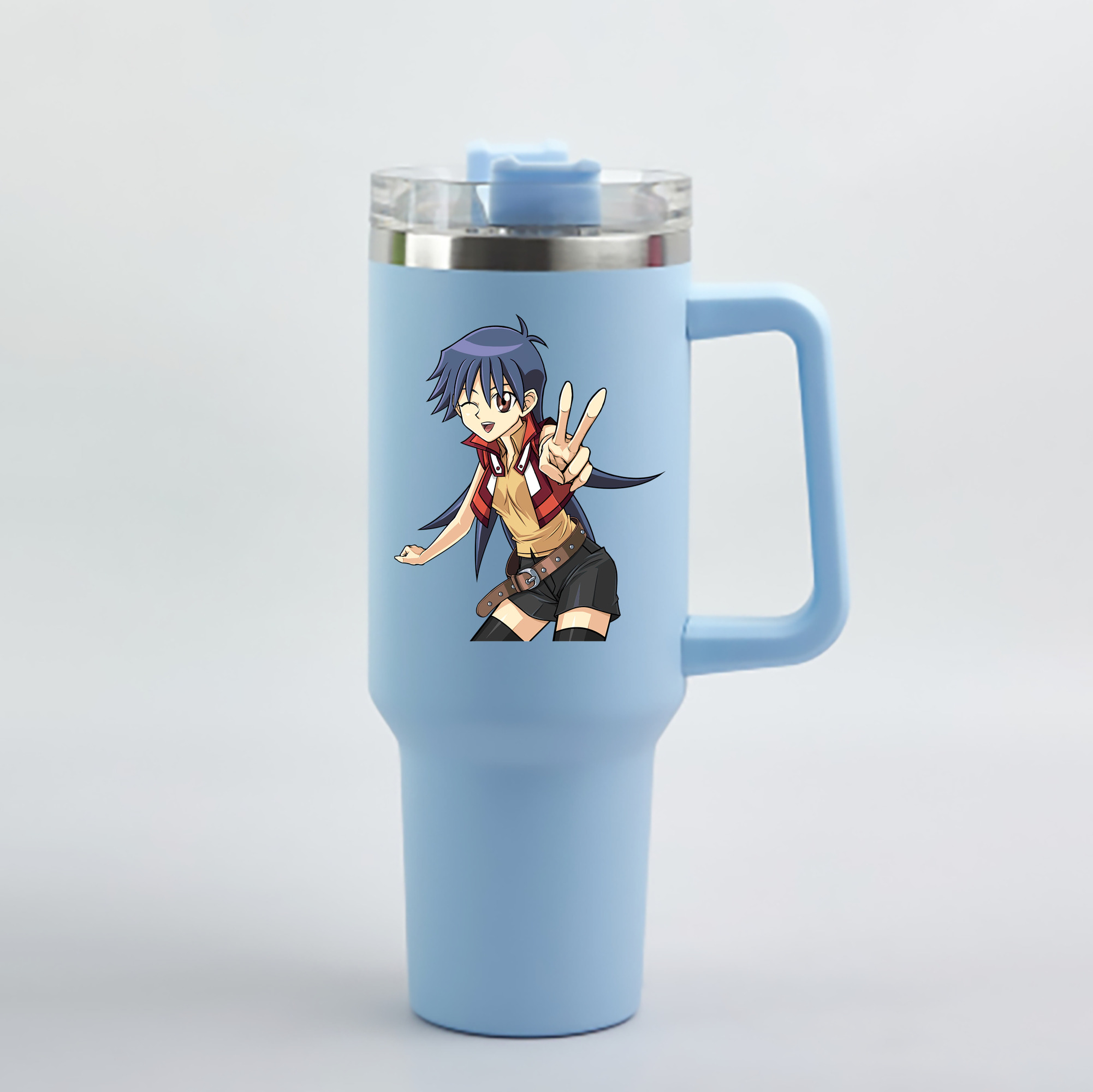 （画像用） 遊☆戯☆王 Yu-Gi-Oh! 1200mL車用タンブラー - クリスタルステッカー（プラスチックストロー付き）