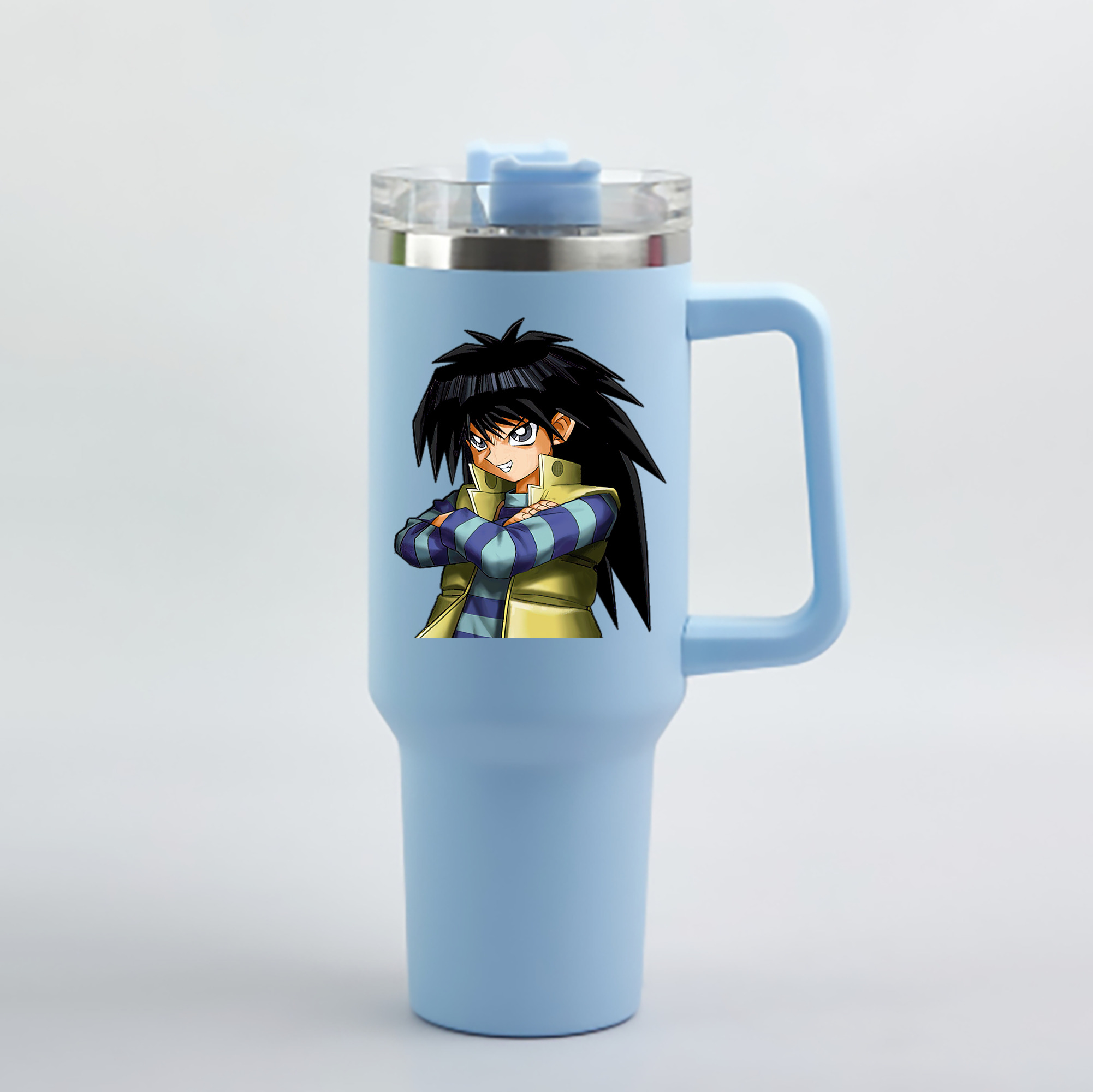 （画像用） 遊☆戯☆王 Yu-Gi-Oh! 1200mL車用タンブラー - クリスタルステッカー（プラスチックストロー付き）