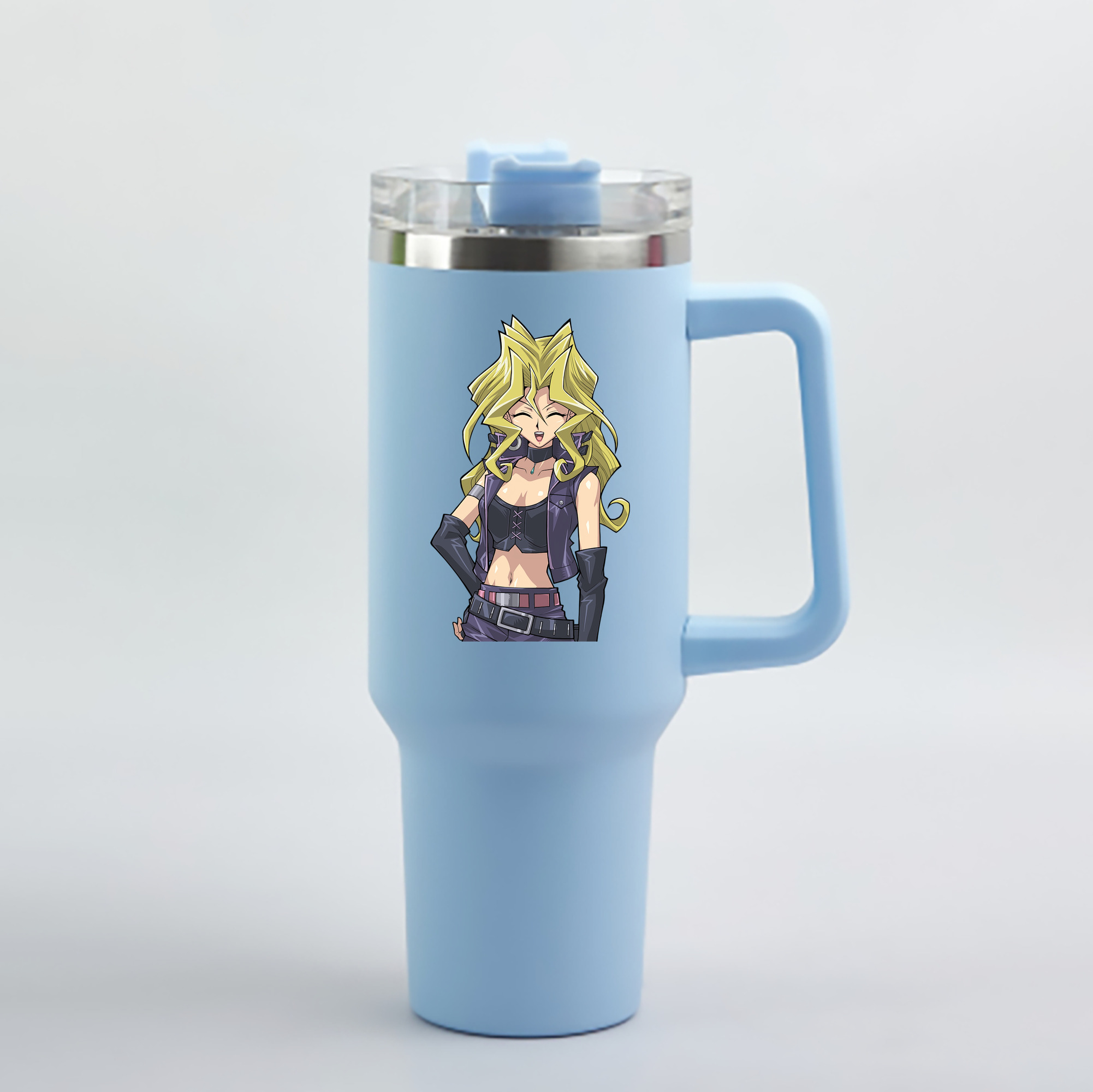 （画像用） 遊☆戯☆王 Yu-Gi-Oh! 1200mL車用タンブラー - クリスタルステッカー（プラスチックストロー付き）
