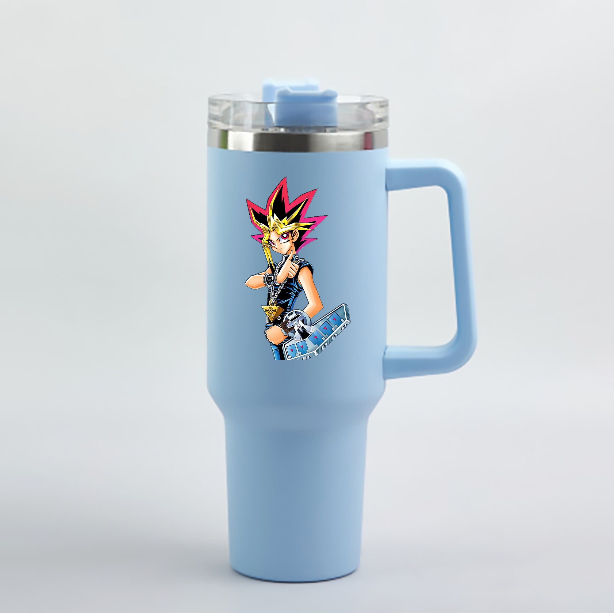 （画像用） 遊☆戯☆王 Yu-Gi-Oh! 1200mL車用タンブラー - クリスタルステッカー（プラスチックストロー付き）