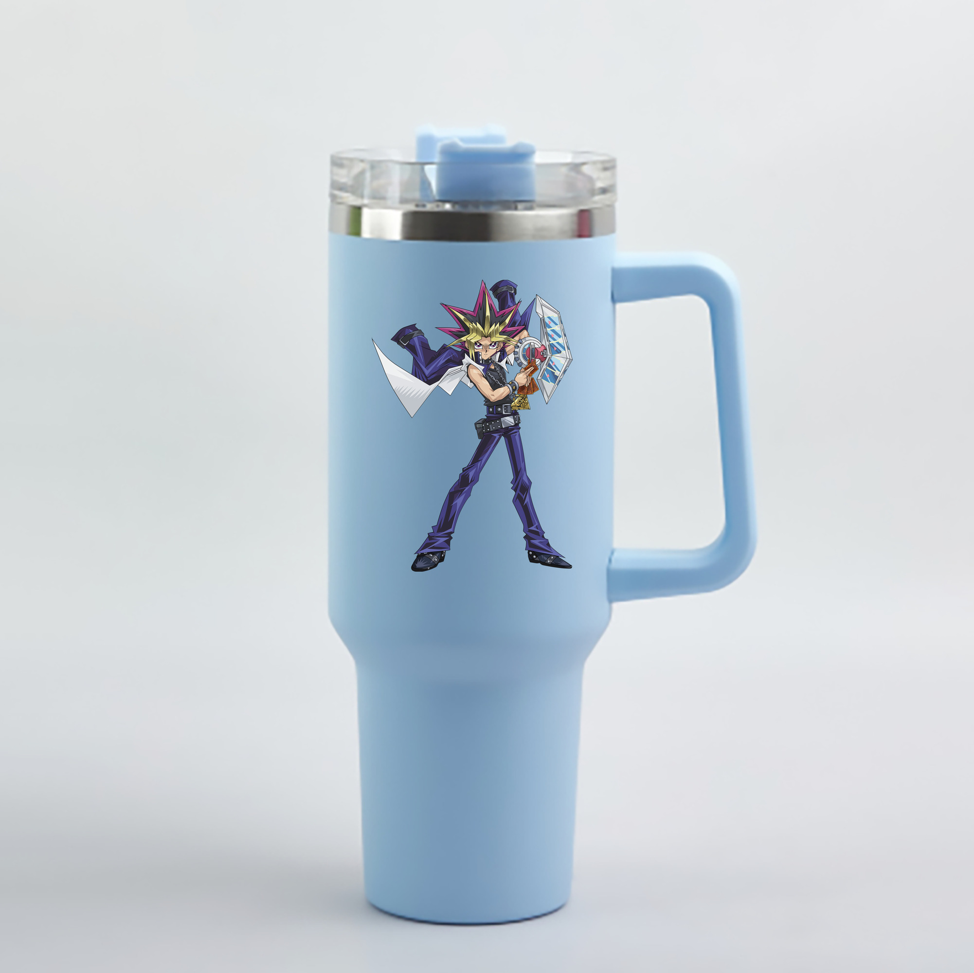 （画像用） 遊☆戯☆王 Yu-Gi-Oh! 1200mL車用タンブラー - クリスタルステッカー（プラスチックストロー付き）