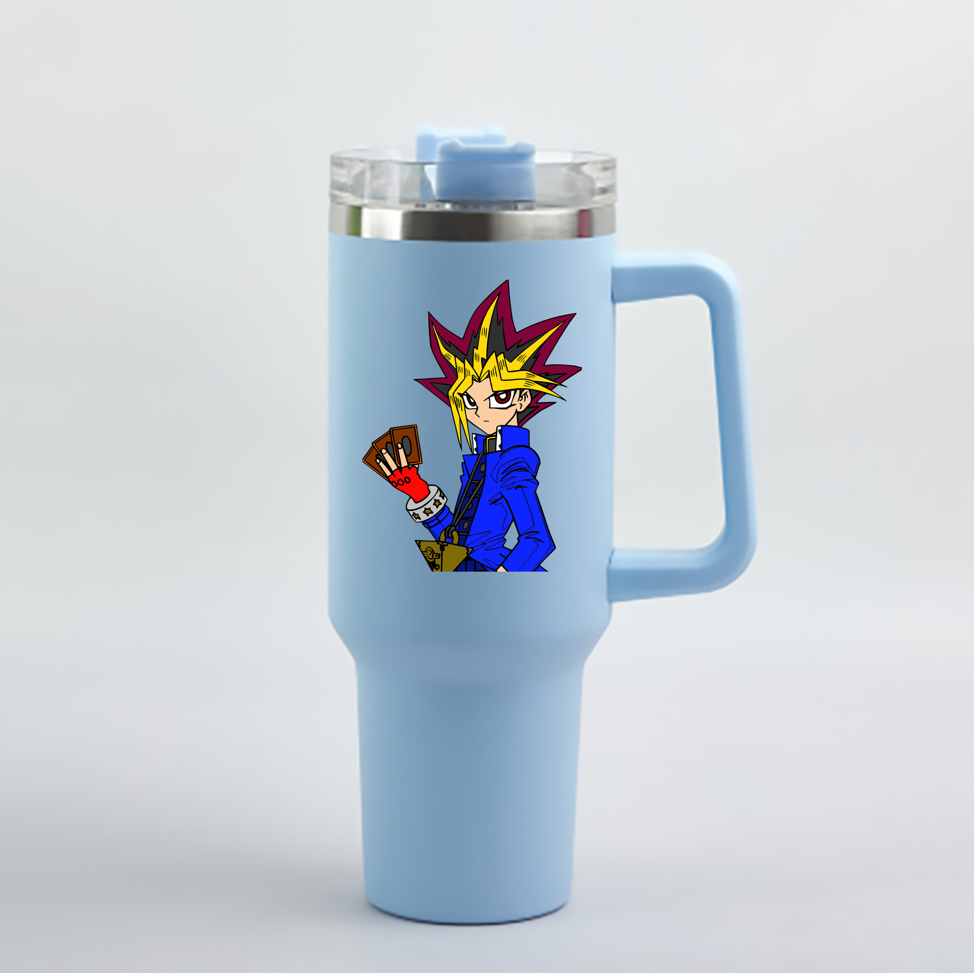 （画像用） 遊☆戯☆王 Yu-Gi-Oh! 1200mL車用タンブラー - クリスタルステッカー（プラスチックストロー付き）