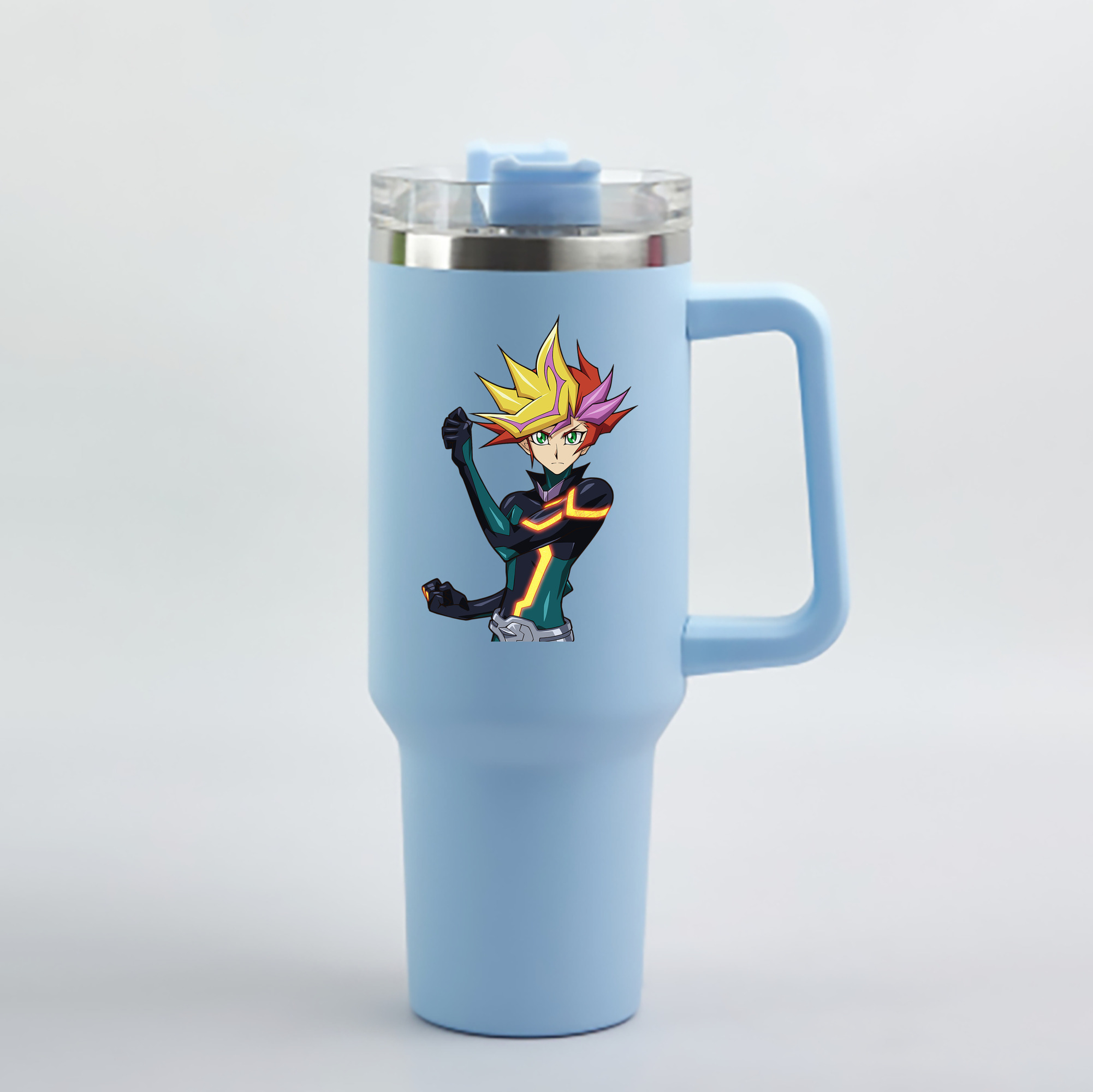 （画像用） 遊☆戯☆王 Yu-Gi-Oh! 1200mL車用タンブラー - クリスタルステッカー（プラスチックストロー付き）