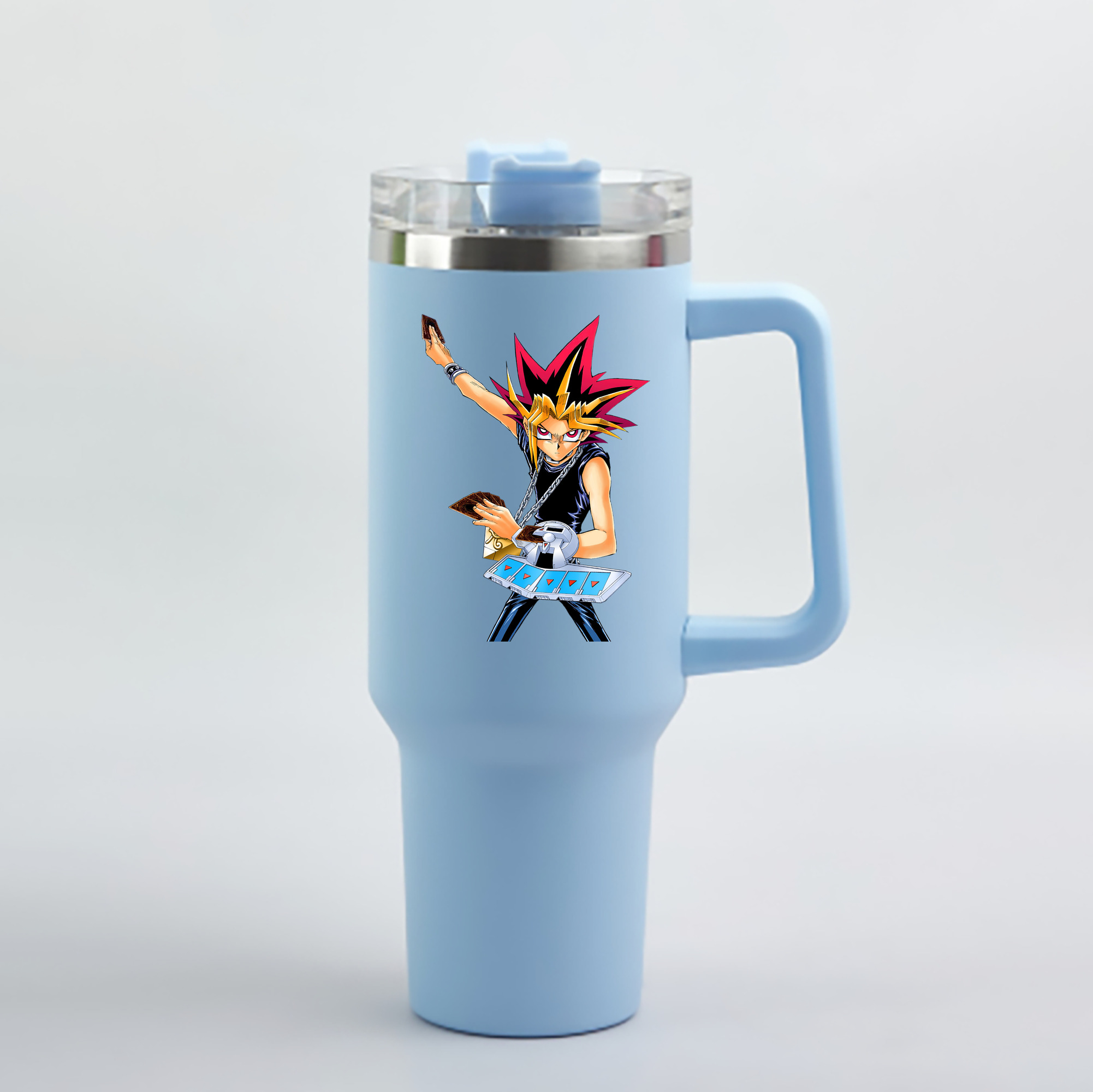 （画像用） 遊☆戯☆王 Yu-Gi-Oh! 1200mL車用タンブラー - クリスタルステッカー（プラスチックストロー付き）