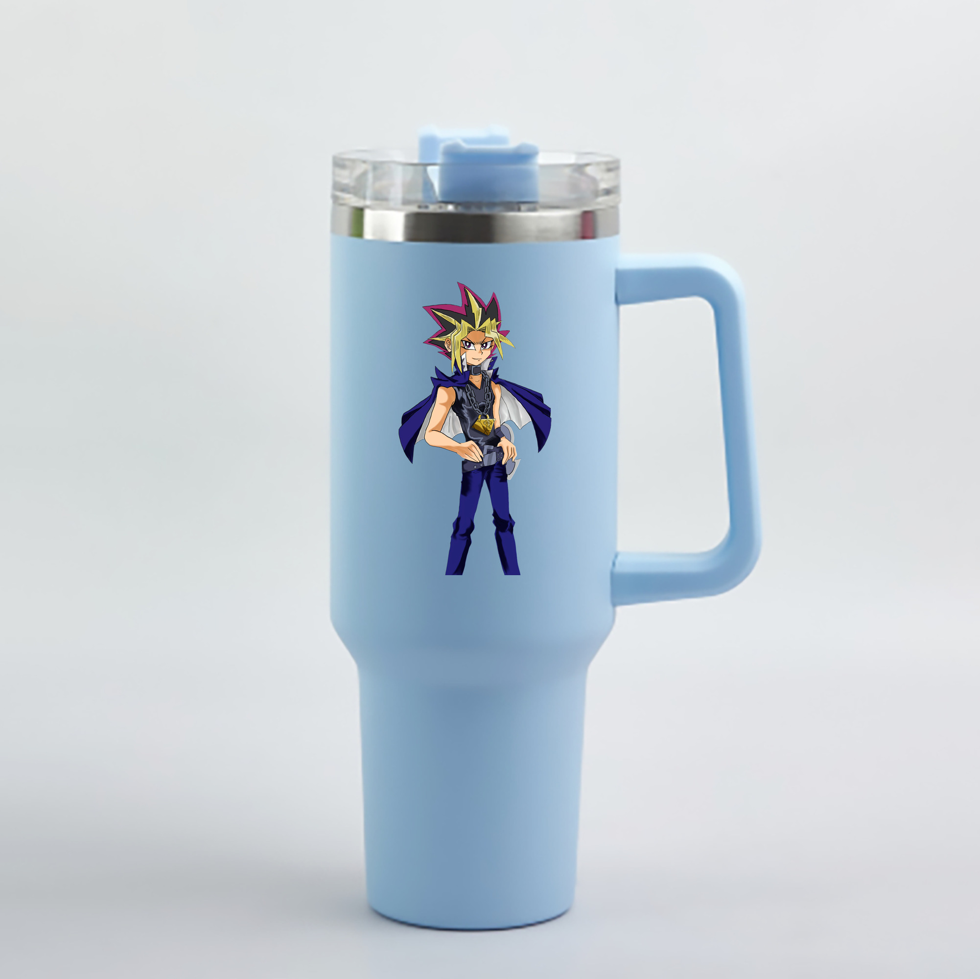 （画像用） 遊☆戯☆王 Yu-Gi-Oh! 1200mL車用タンブラー - クリスタルステッカー（プラスチックストロー付き）