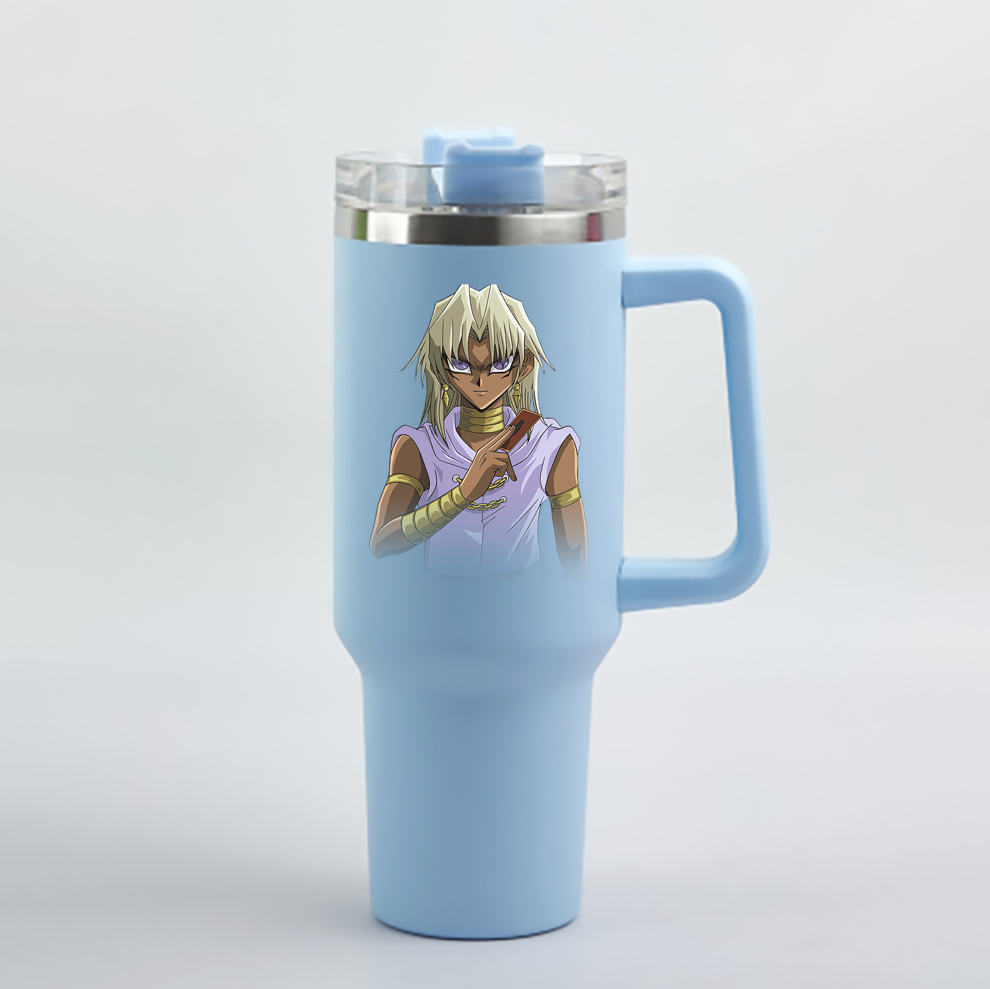 （画像用） 遊☆戯☆王 Yu-Gi-Oh! 1200mL車用タンブラー - クリスタルステッカー（プラスチックストロー付き）