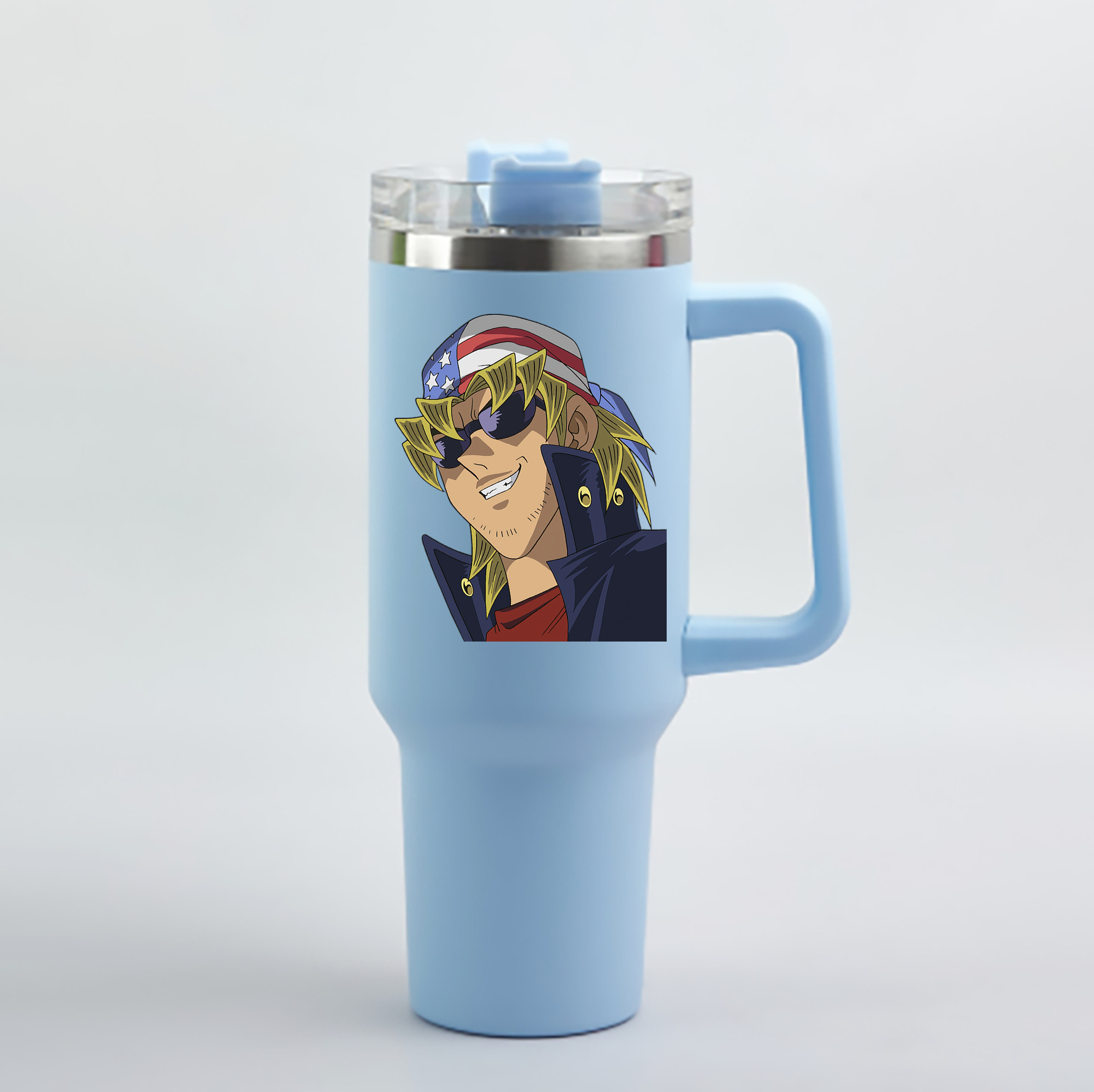 （画像用） 遊☆戯☆王 Yu-Gi-Oh! 1200mL車用タンブラー - クリスタルステッカー（プラスチックストロー付き）